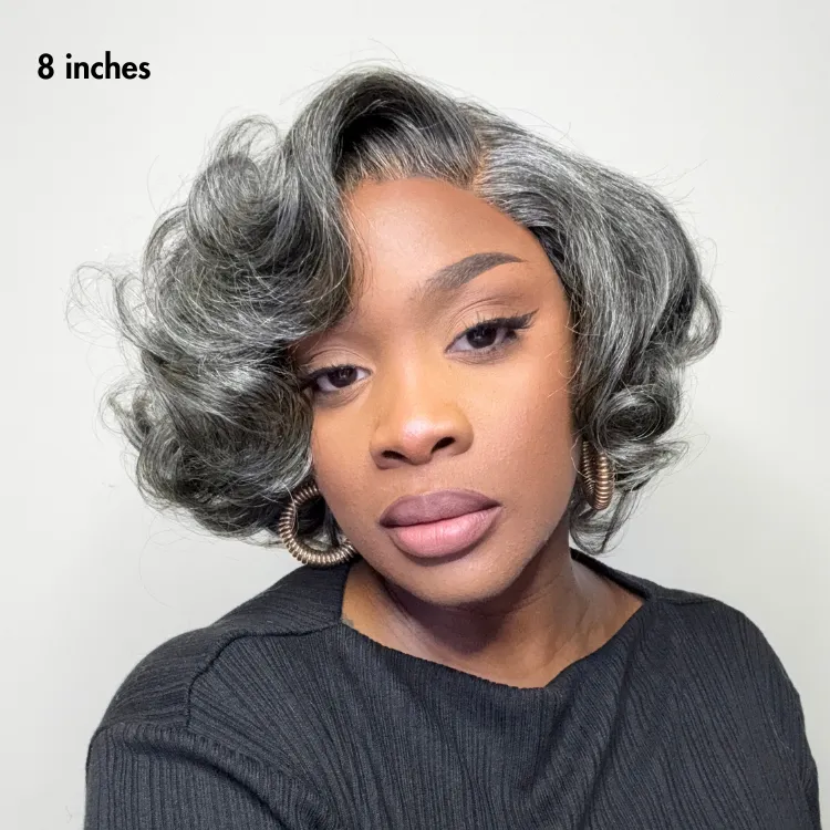 1 SEC INSTALL WIG | Mature Boss Brown Ombre Highlight / Natural Black / Salt and Pepper Loose Wave Glueless Minimalist HD Lace Wig