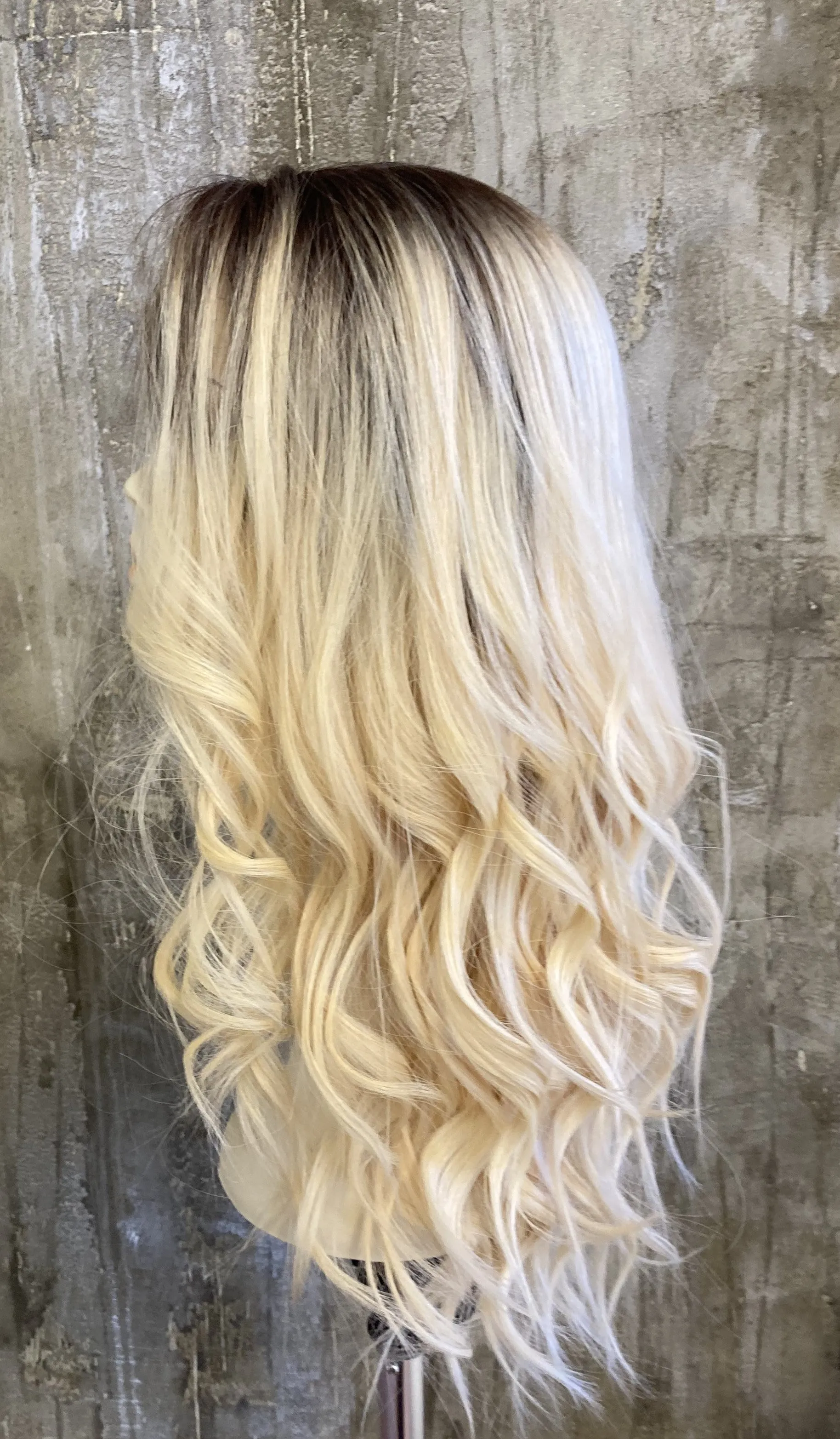 100% EUROPEAN HAIR ROOTED BLONDE LONG SKIN 25" RT1000 LAYER