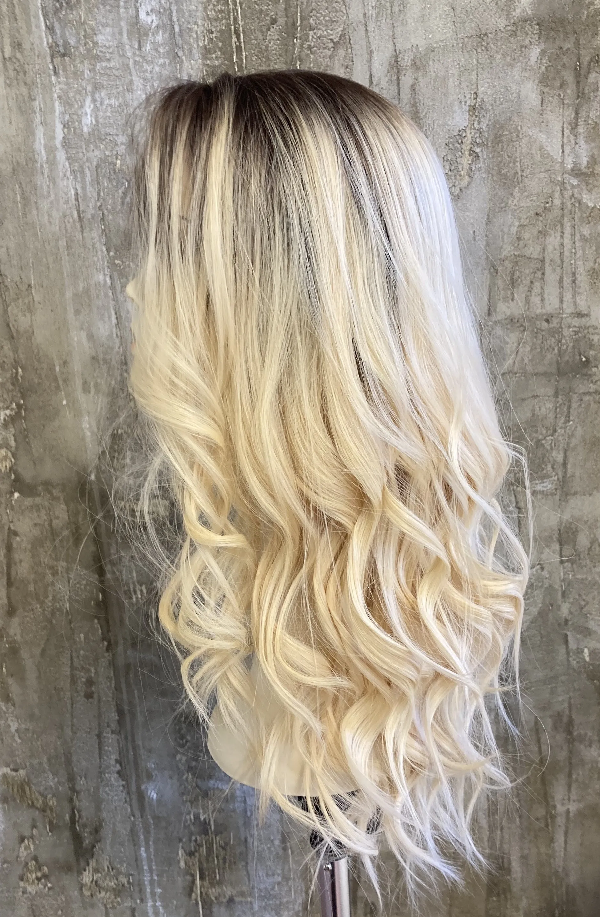 100% EUROPEAN HAIR ROOTED BLONDE LONG SKIN 25" RT1000 LAYER