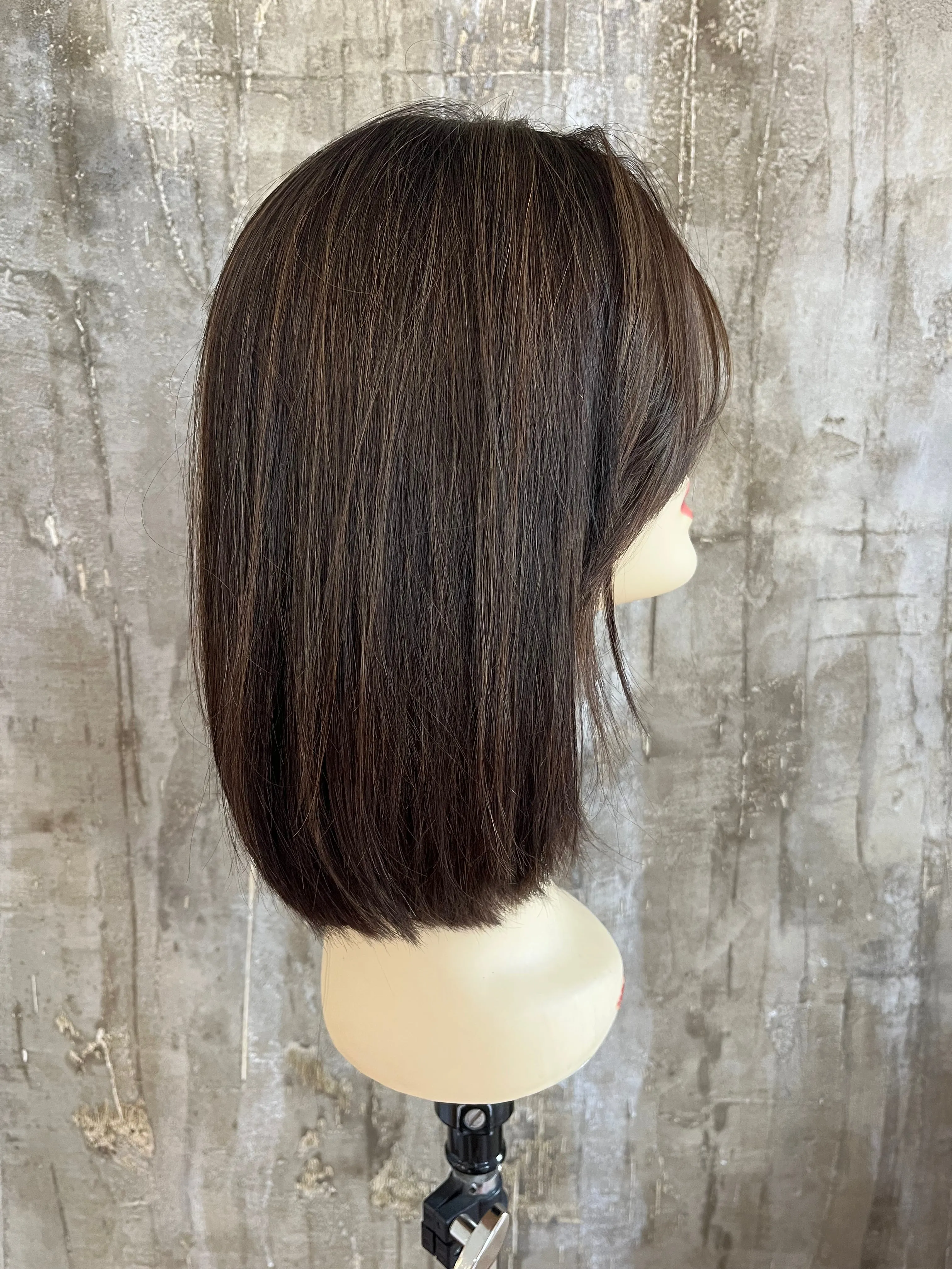 100% EUROPEAN PROCESSED HUMAN HAIR 13" BROWN WITH BLOND STREAKS