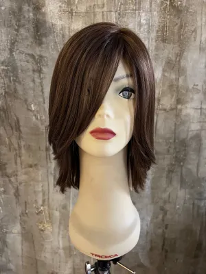 100% EUROPEAN PROCESSED HUMAN HAIR 16" LIGHT BROWN WITH BLOND HIGHLIGHTS