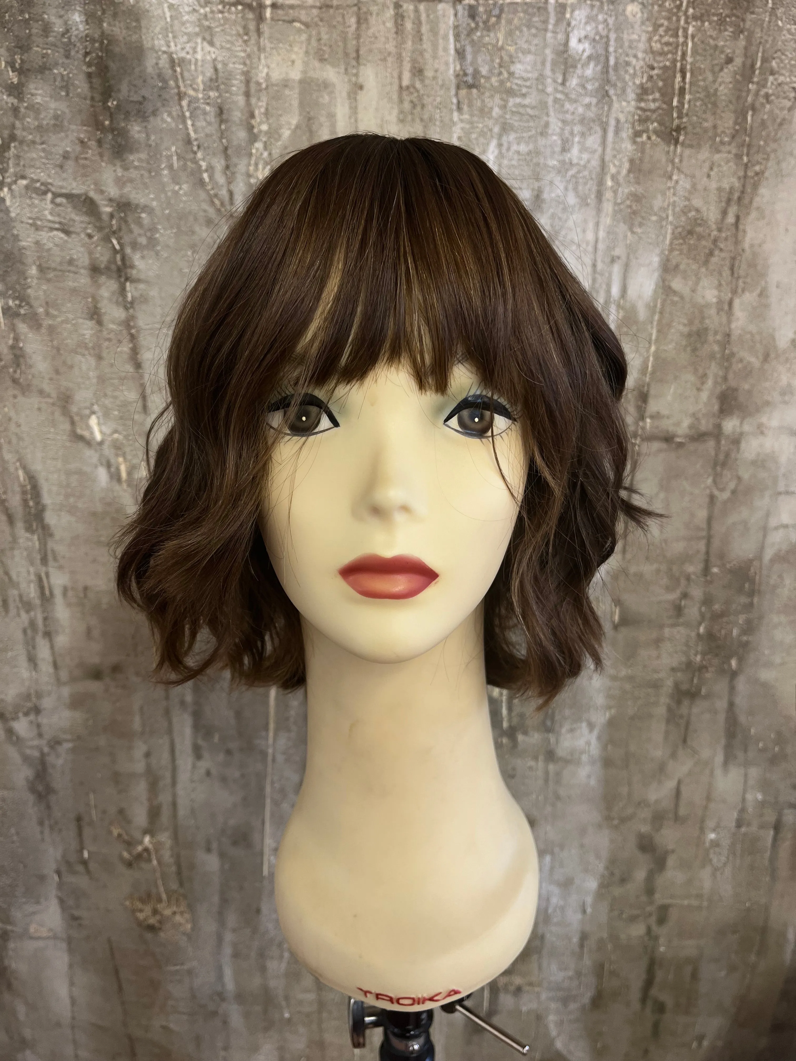 100% EUROPEAN VIRGIN HUMAN HAIR 14" LIGHT BROWN WITH BLOND HIGHLIGHTS
