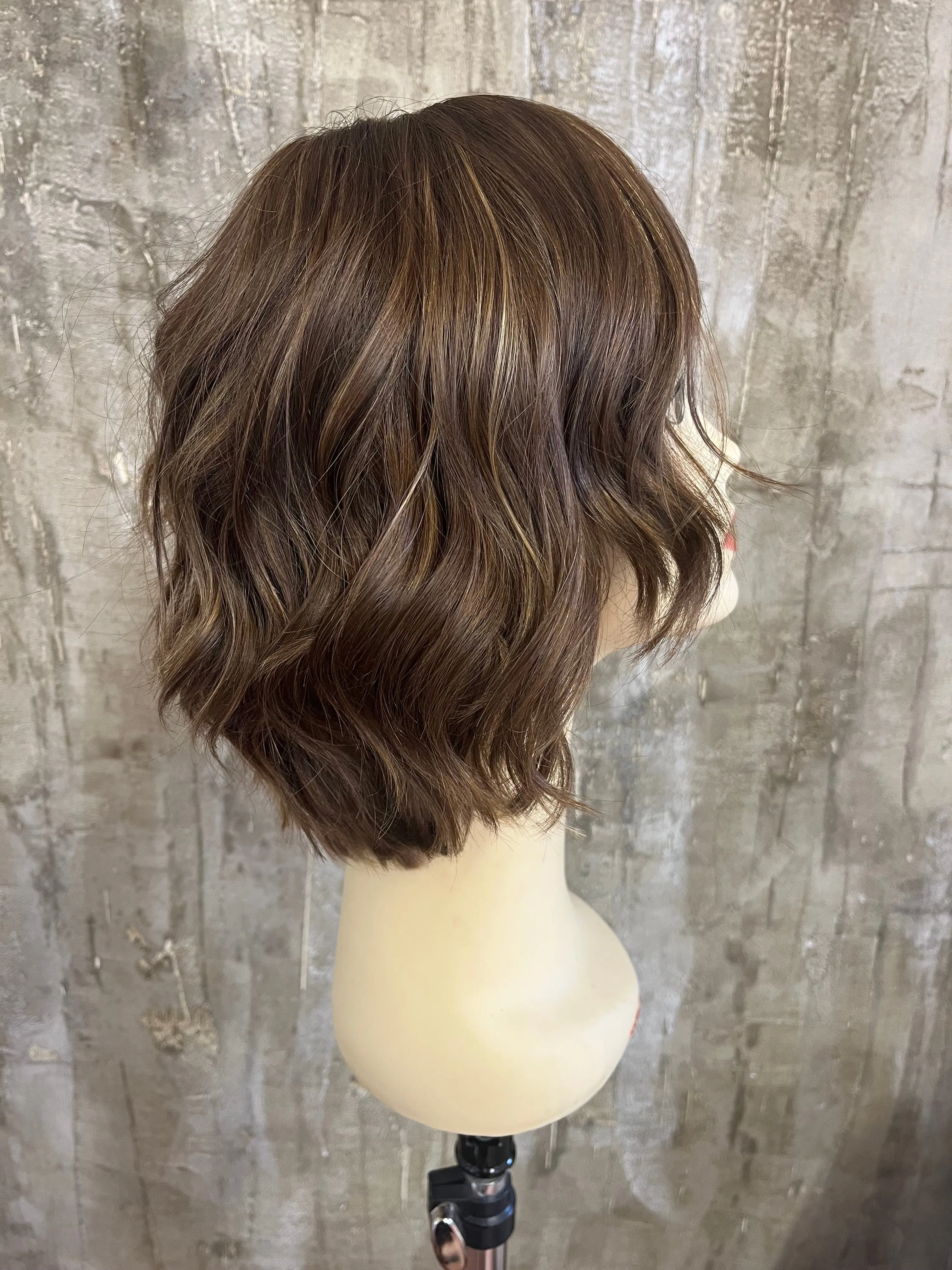 100% EUROPEAN VIRGIN HUMAN HAIR 14" LIGHT BROWN WITH BLOND HIGHLIGHTS