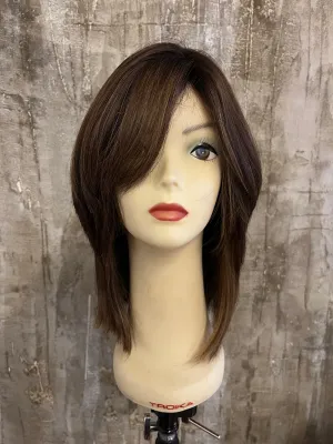 100% EUROPEAN VIRGIN HUMAN HAIR 16'' LIGHT BROWN WITH BLOND HIGHLIGHTS