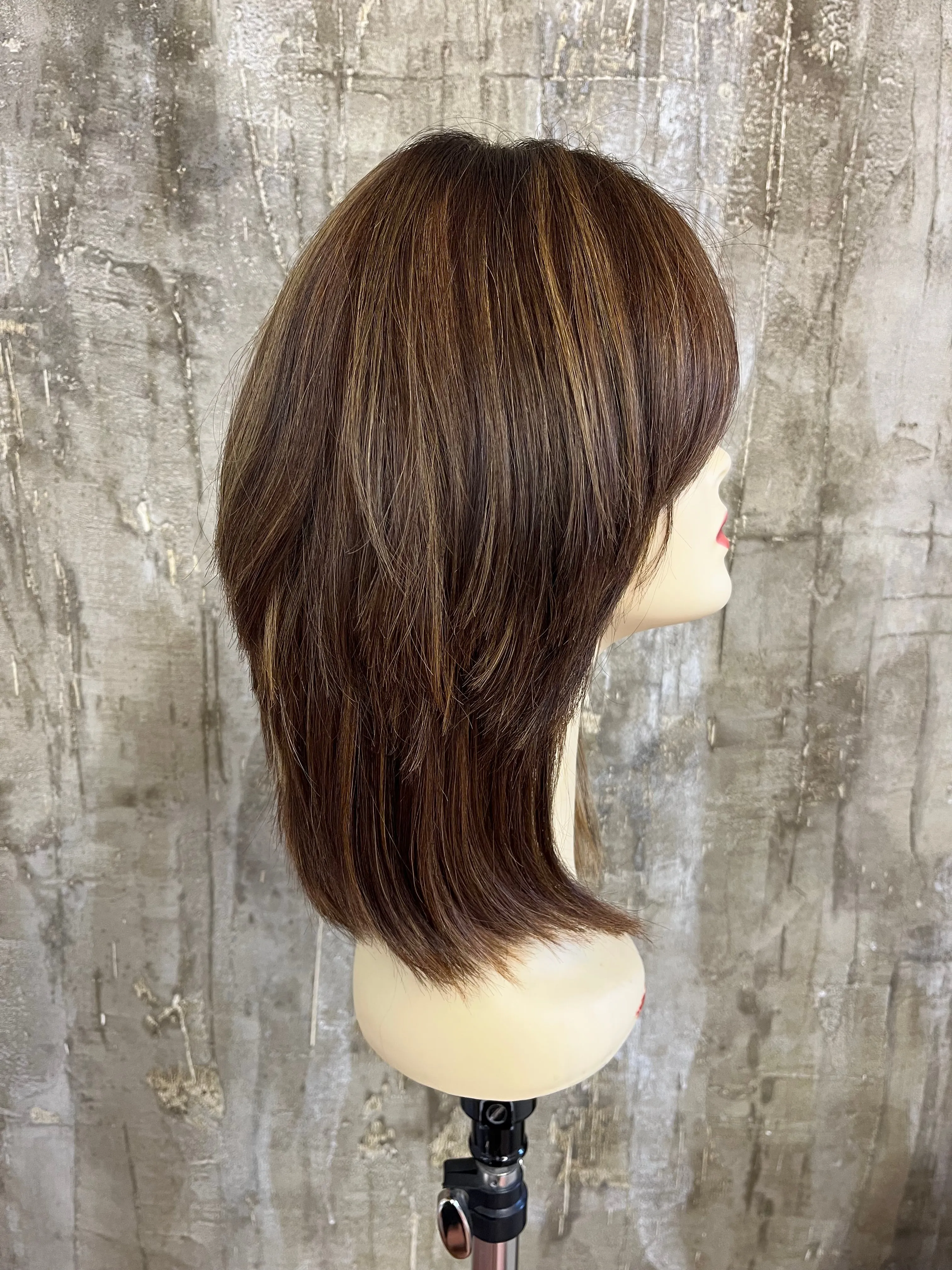 100% EUROPEAN VIRGIN HUMAN HAIR 16'' LIGHT BROWN WITH BLOND HIGHLIGHTS