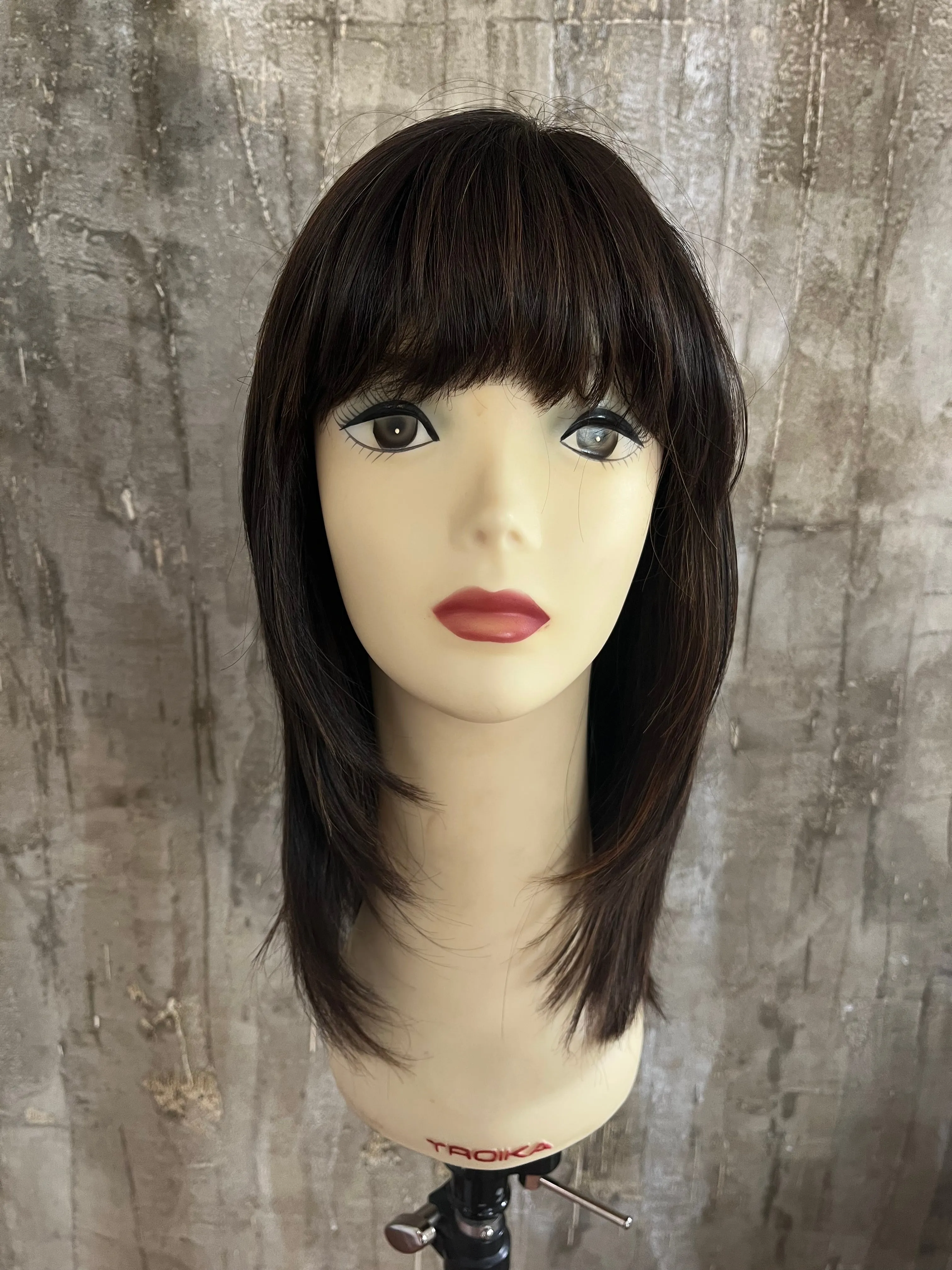 100% EUROPEAN VIRGIN HUMAN HAIR 19" BROWN WITH HIGHLIGHTS