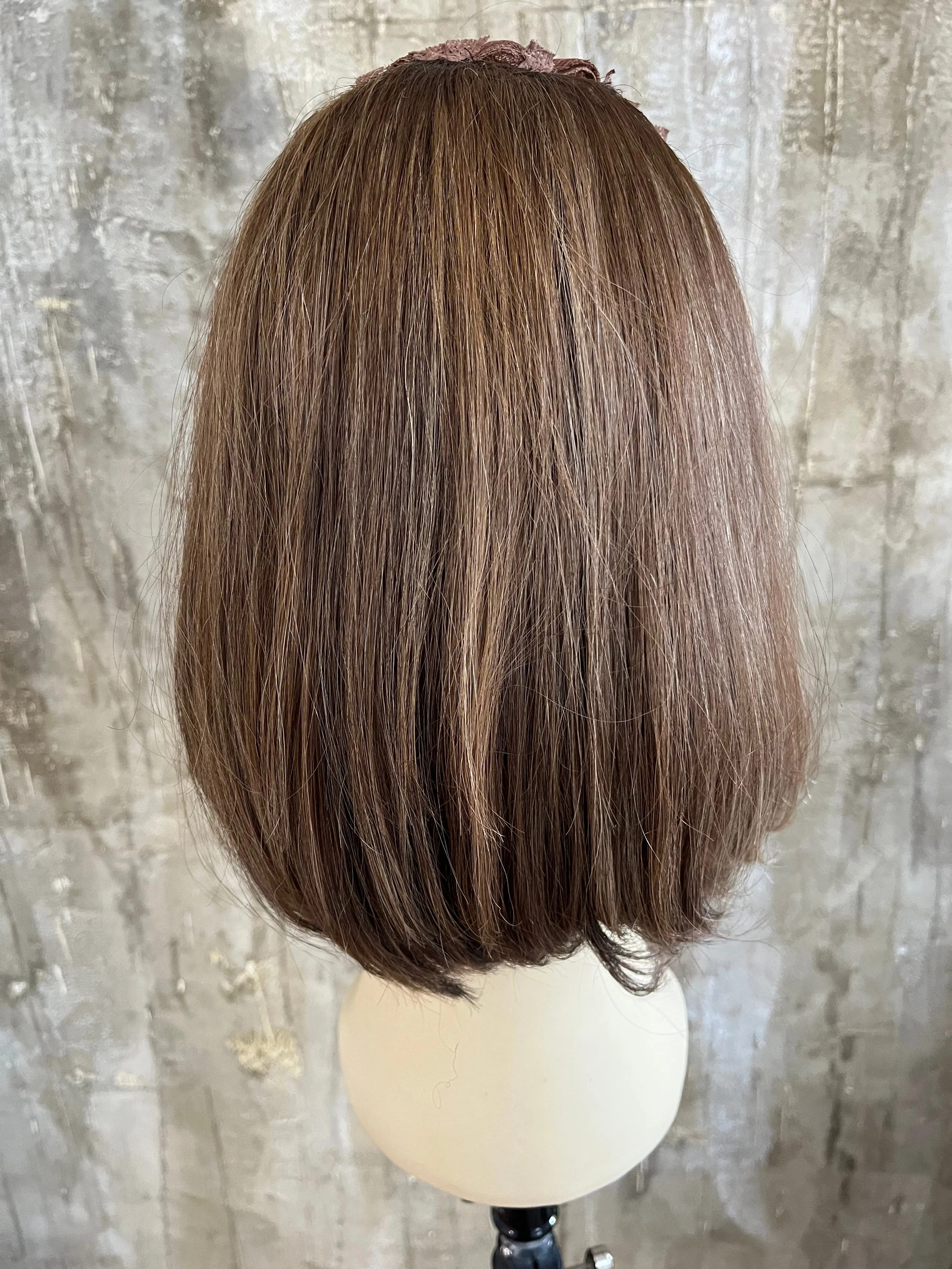 100% FINE HUMAN HAIR HAT FALL 13.5" DIRTY BLOND