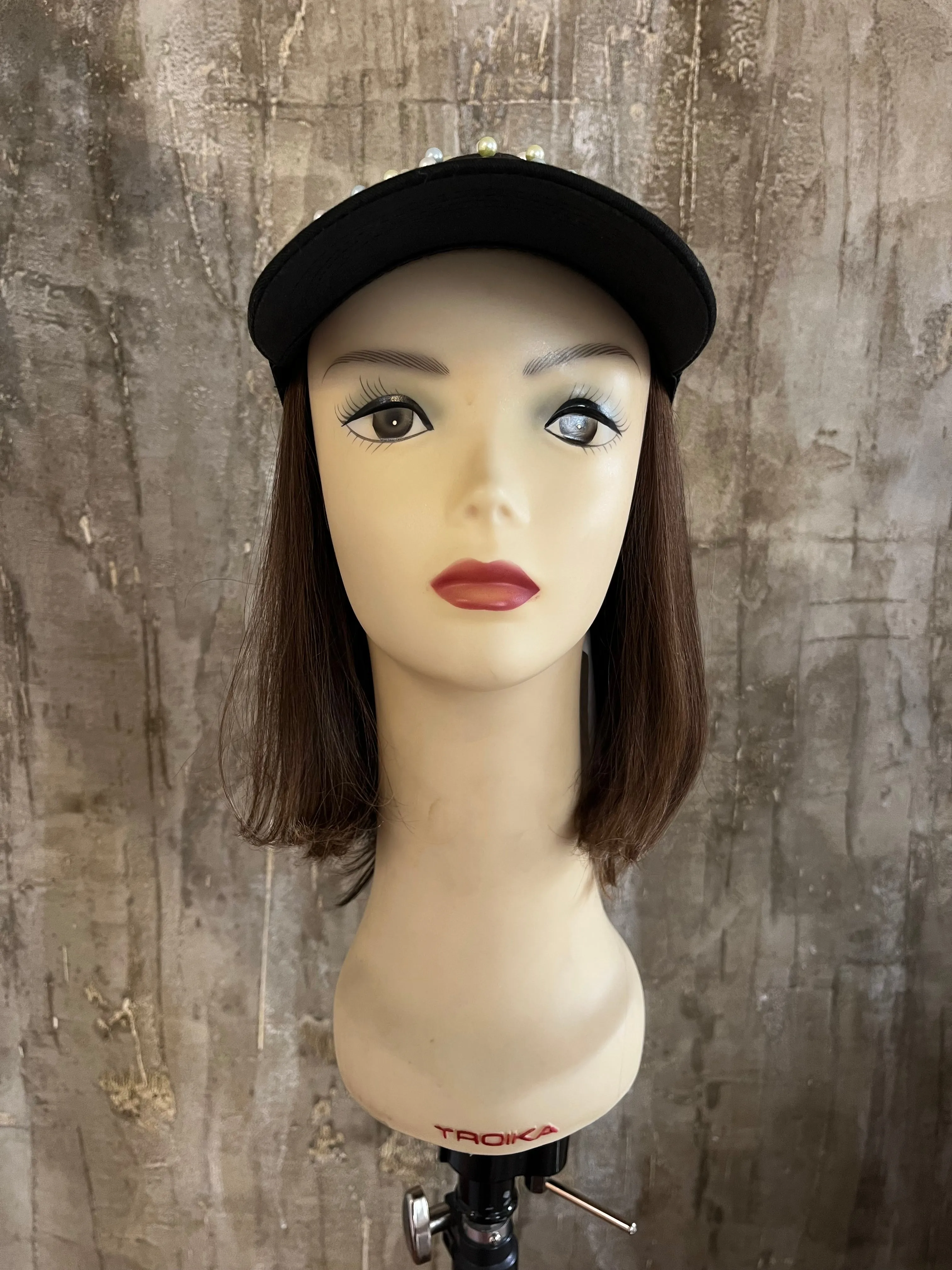 100% FINE HUMAN HAIR HAT FALL 13.5" DIRTY BLOND