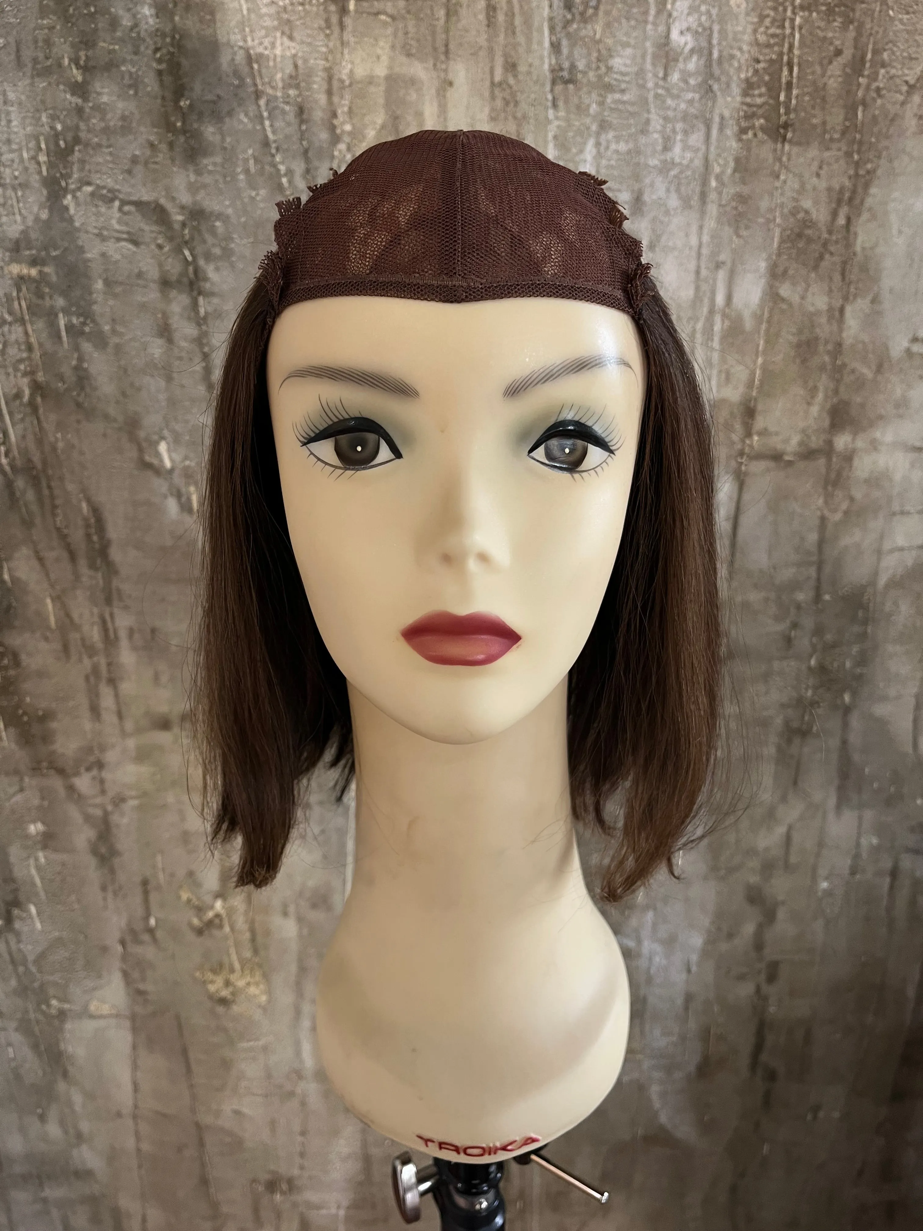 100% FINE HUMAN HAIR HAT FALL 13.5" DIRTY BLOND