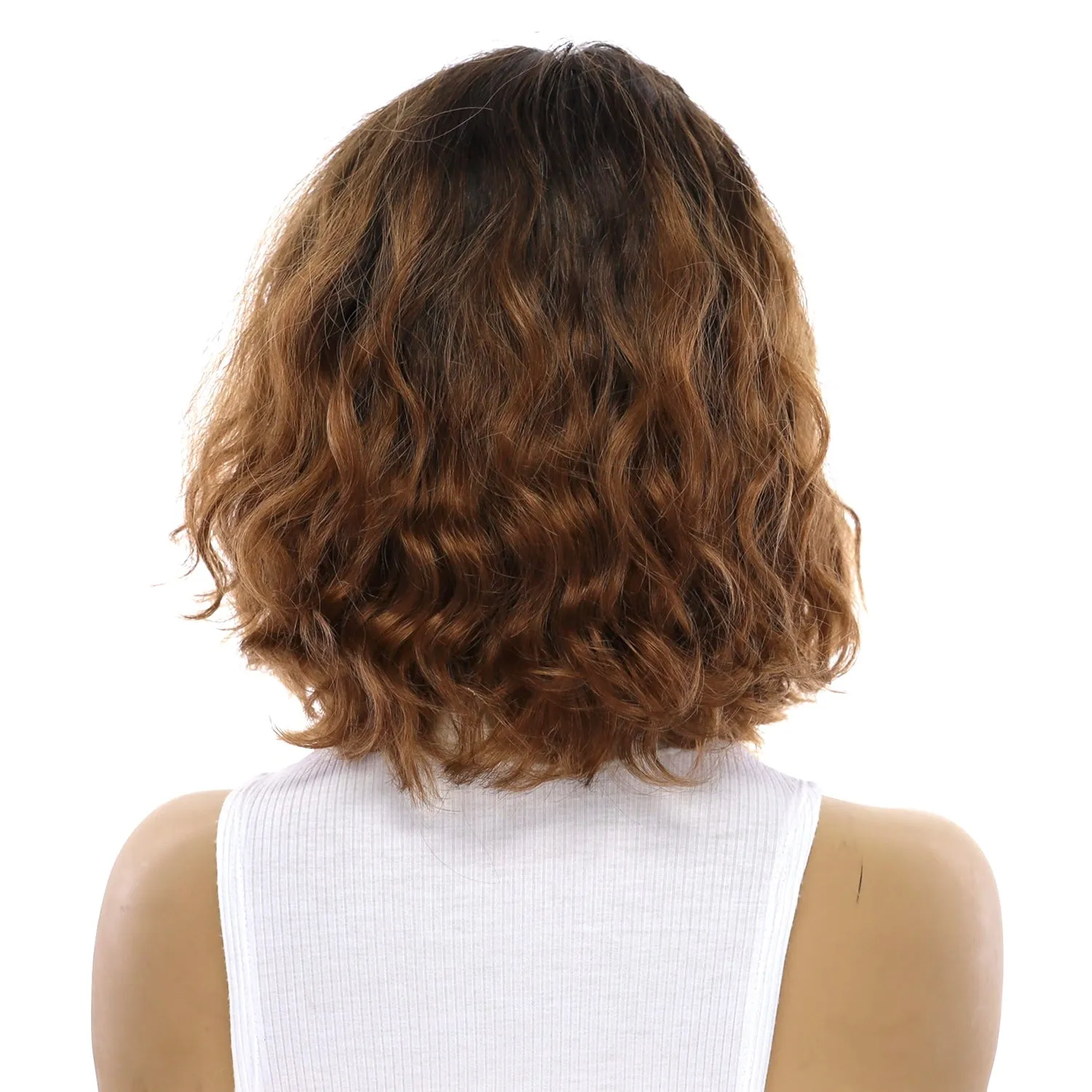 12" Divine Lace Top Wig Medium Brown Ombre Wavy