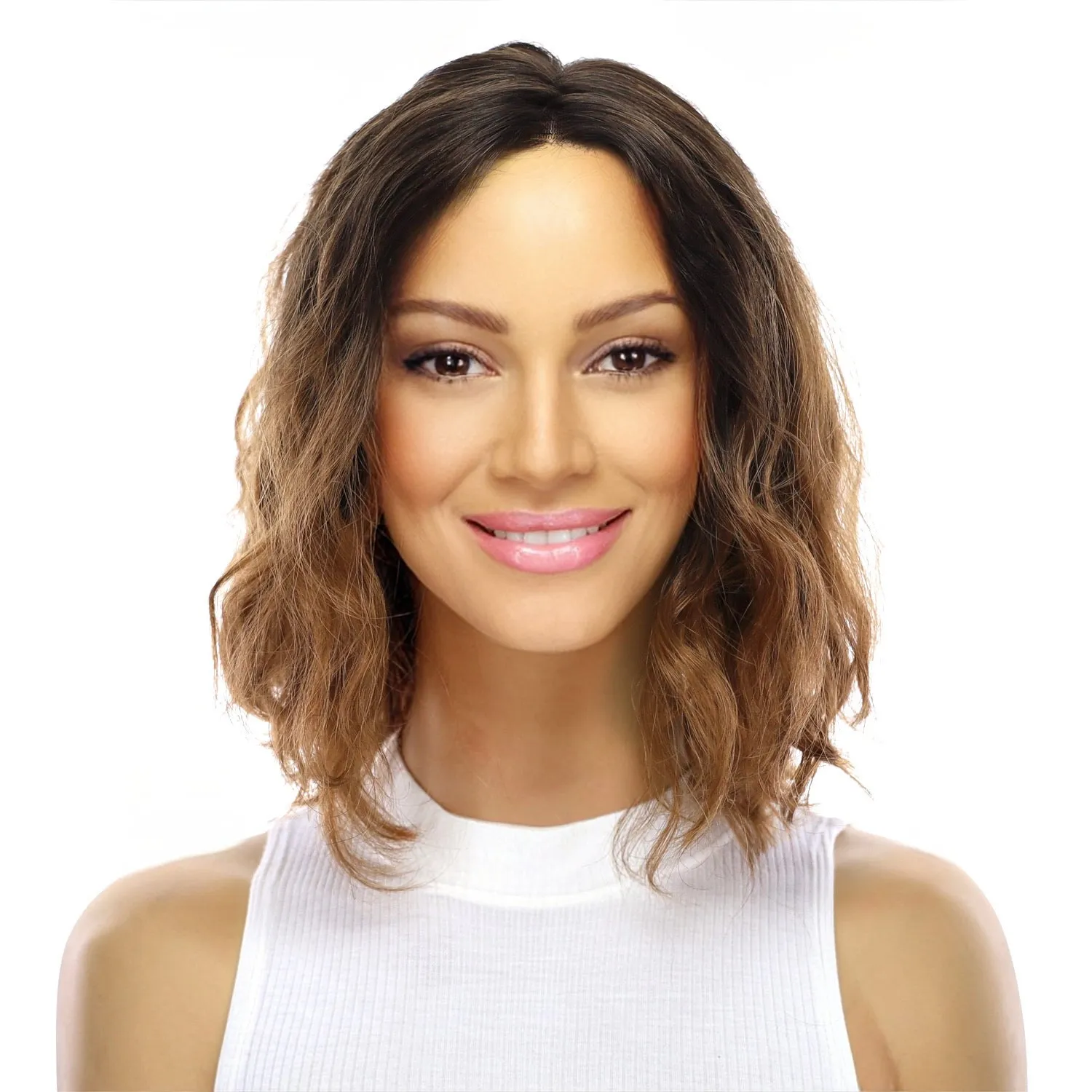 12" Divine Lace Top Wig Medium Brown Ombre Wavy