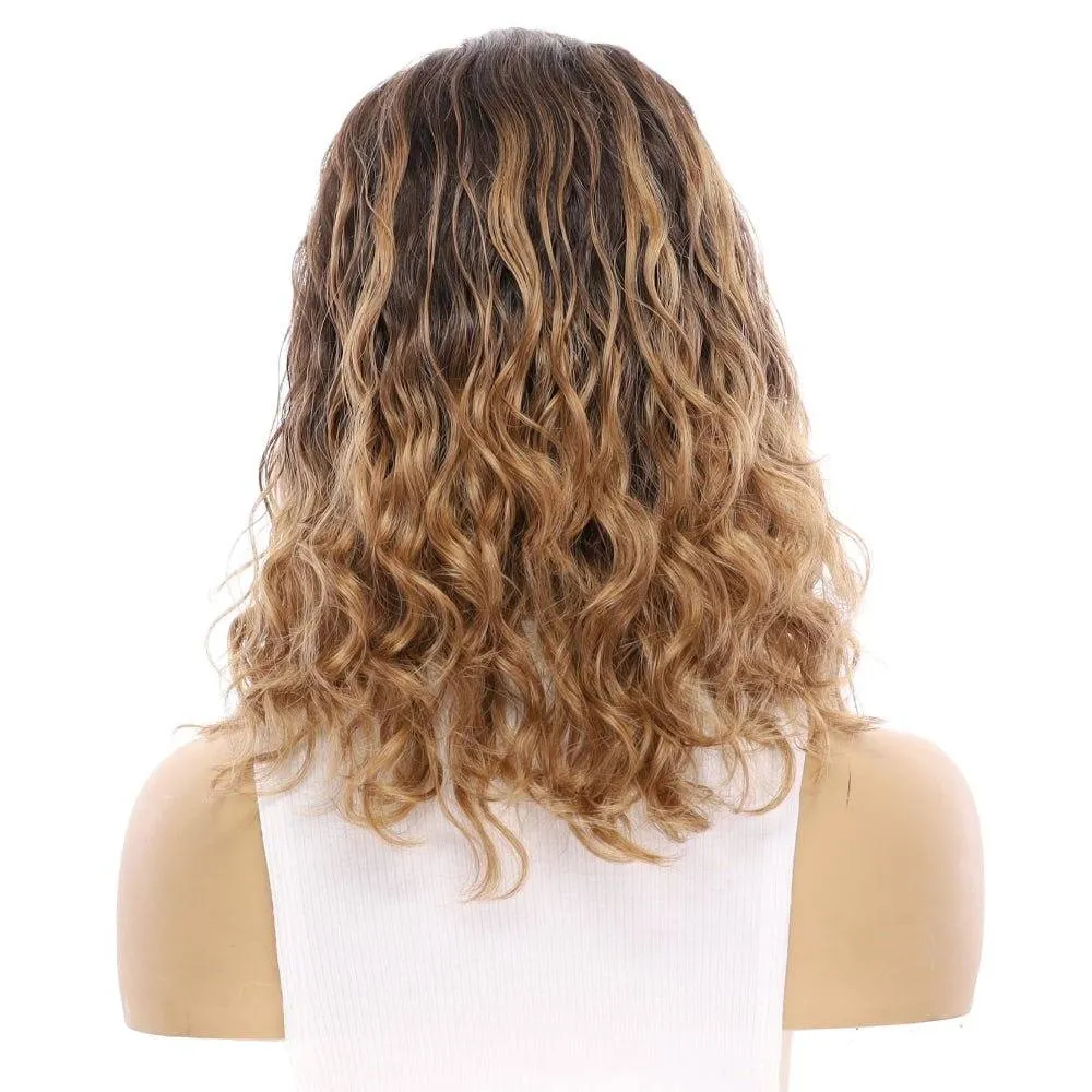 16" Divine Lace Top Wig Medium Brown Ombre Wavy