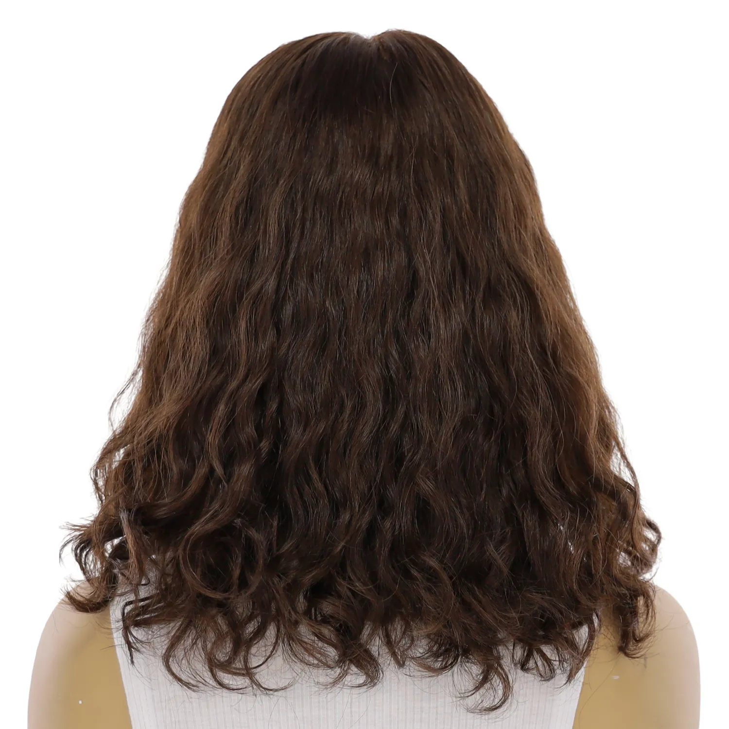 16" Princess Silk Top Wig Dark Brown Wavy