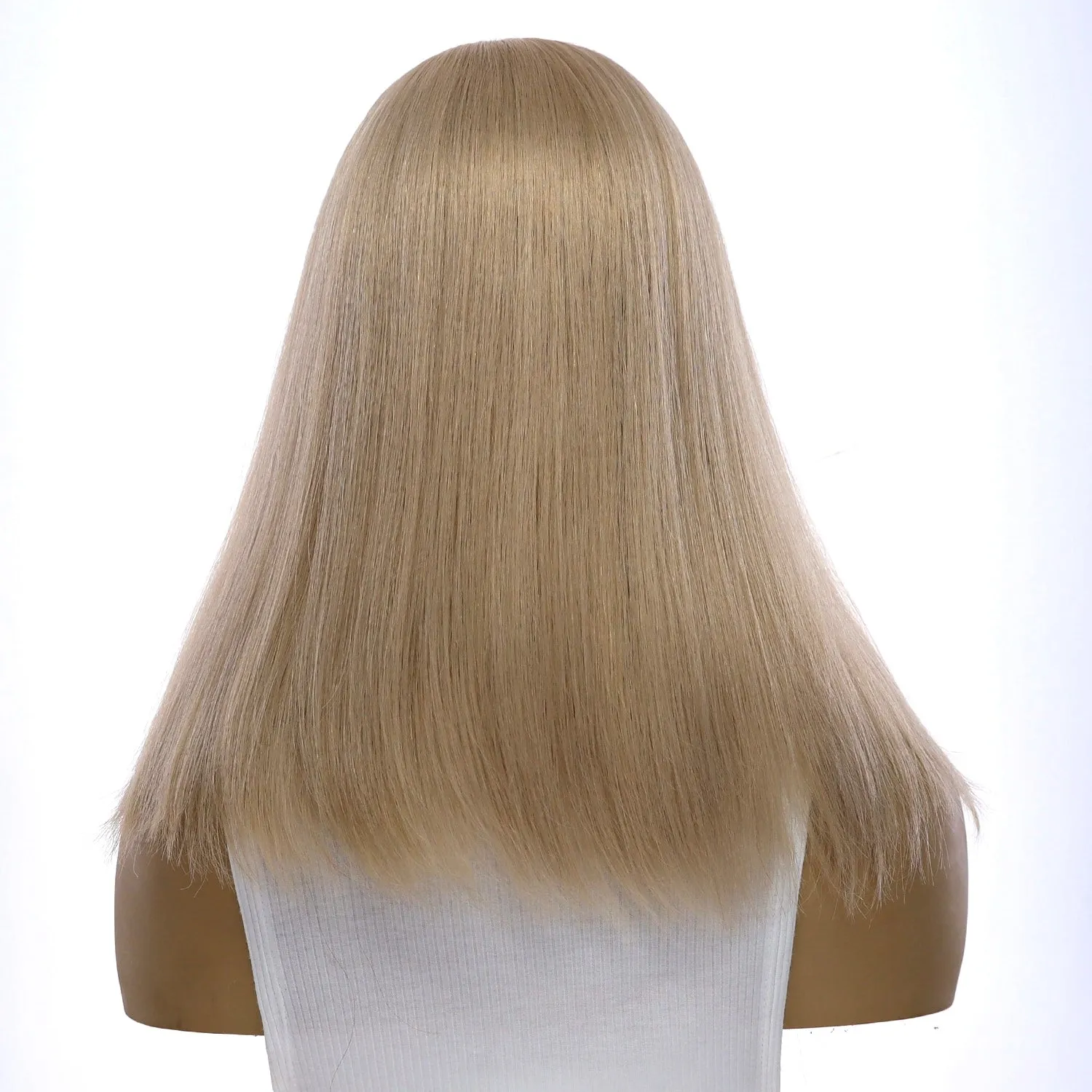 16" Princess Silk Top Wig Platinum Blonde w/ No Rooting