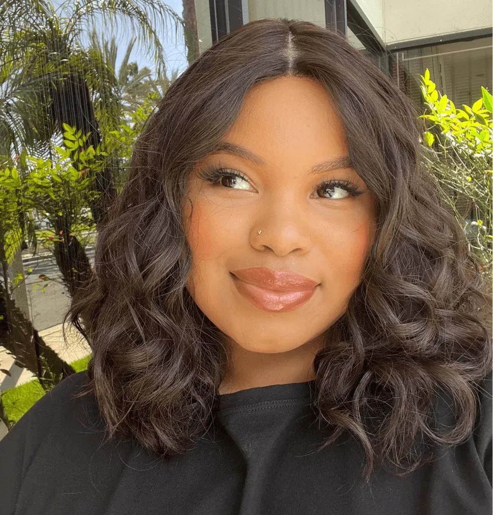 16" Princess Silk Top Wig Soft Black Wavy