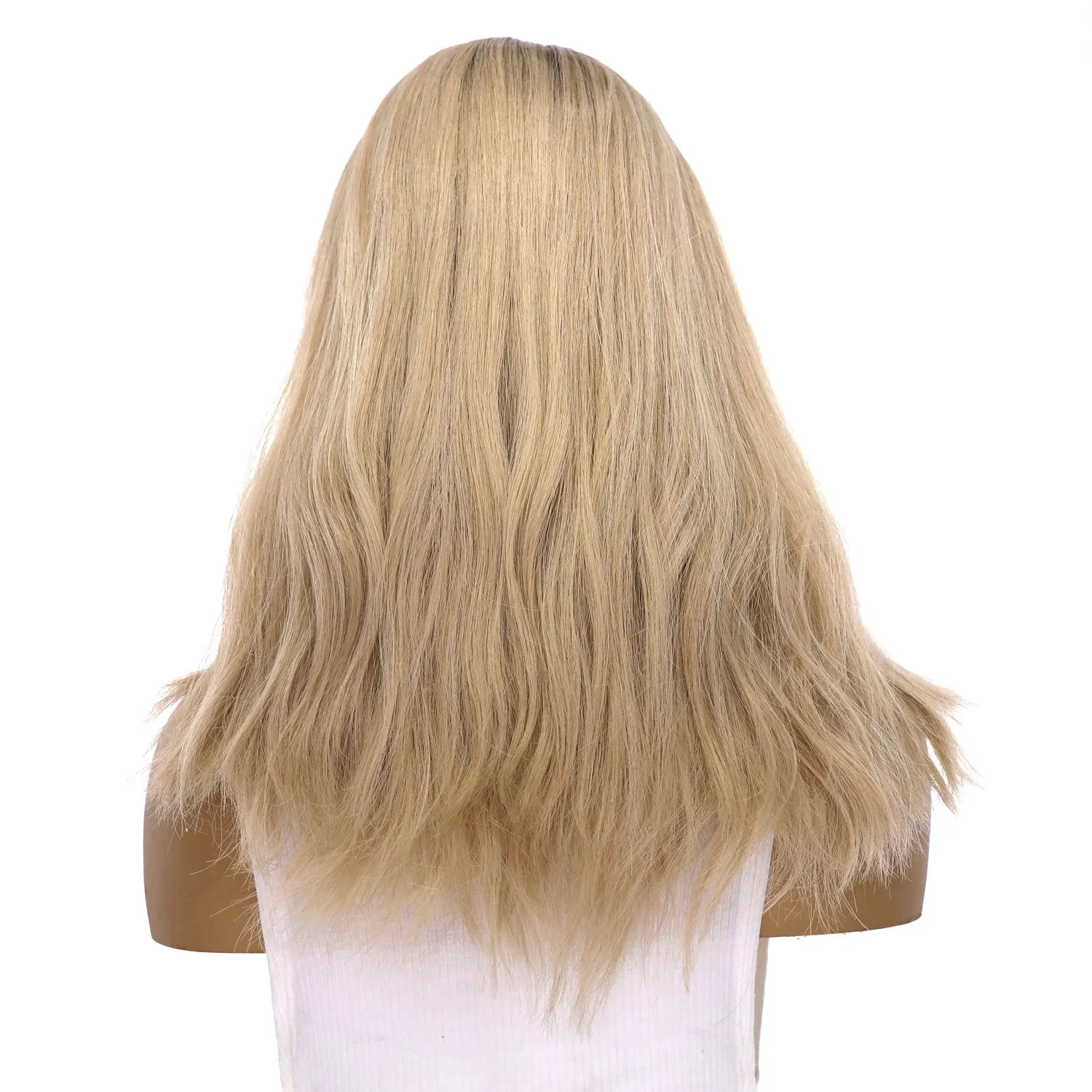18" Princess Silk Top Wig Platinum Blonde Wavy
