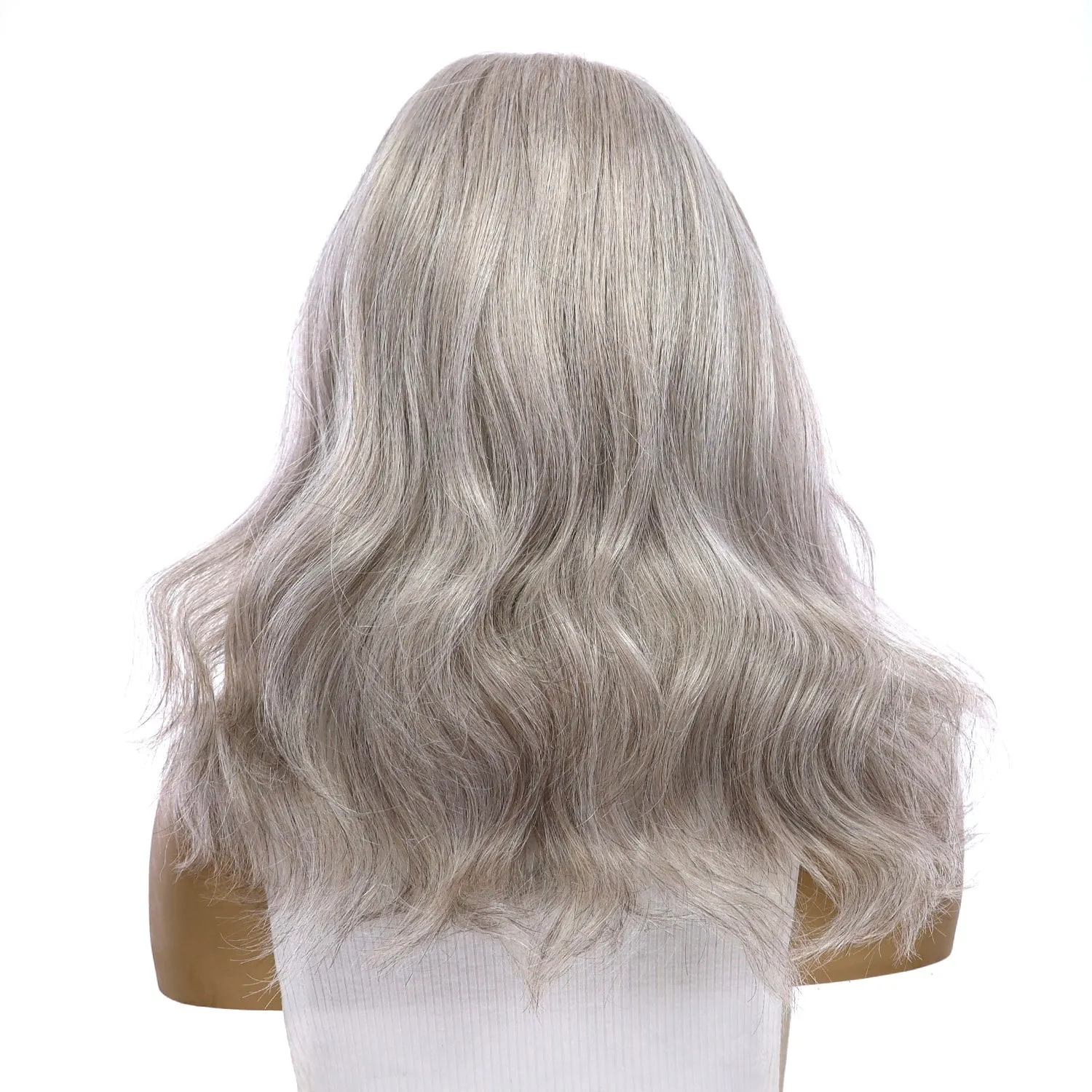 18" Princess Silk Top Wig Snow Grey