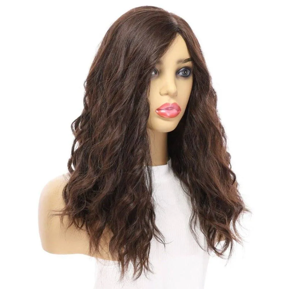 20" Princess Silk Top Wig Dark Brown Wavy