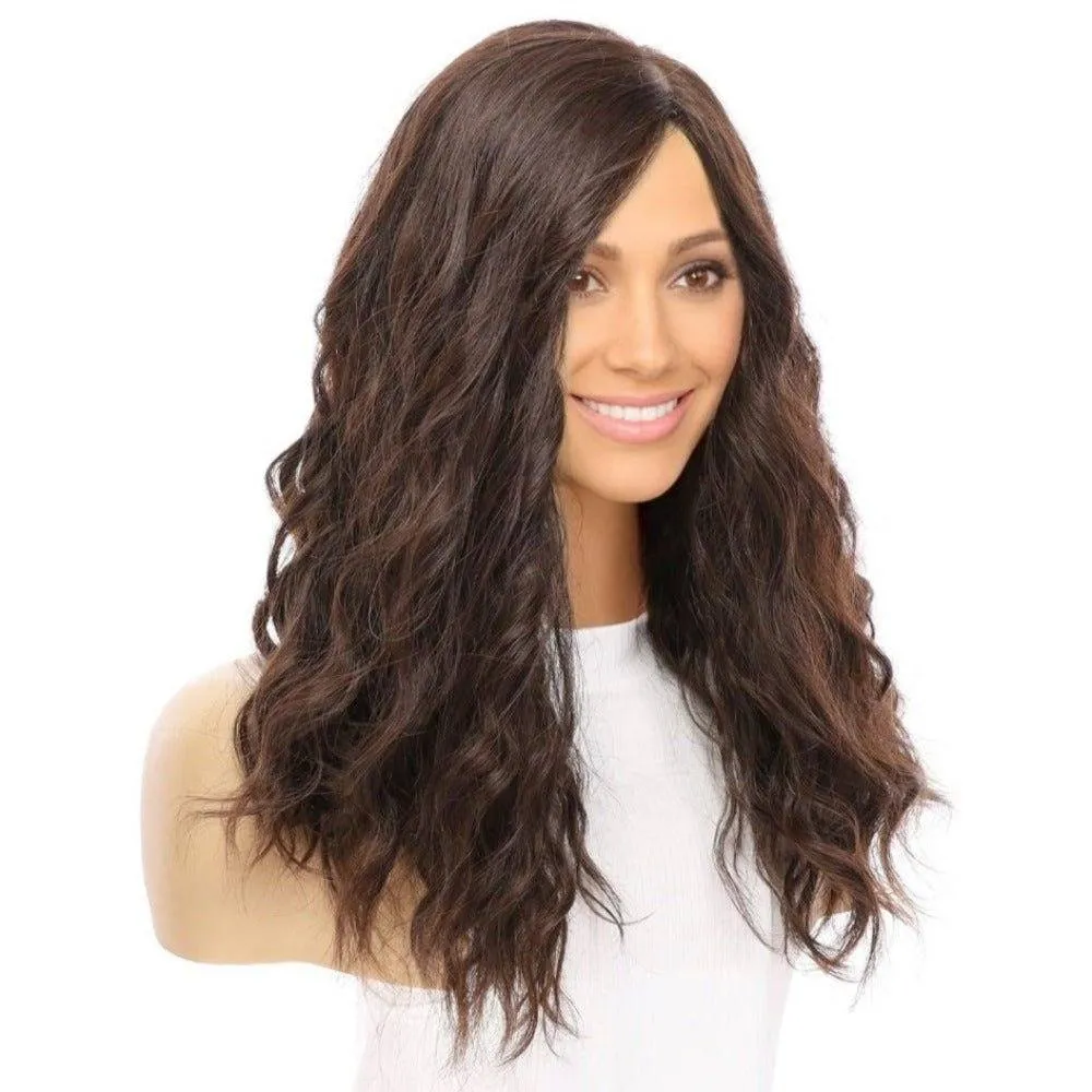 20" Princess Silk Top Wig Dark Brown Wavy