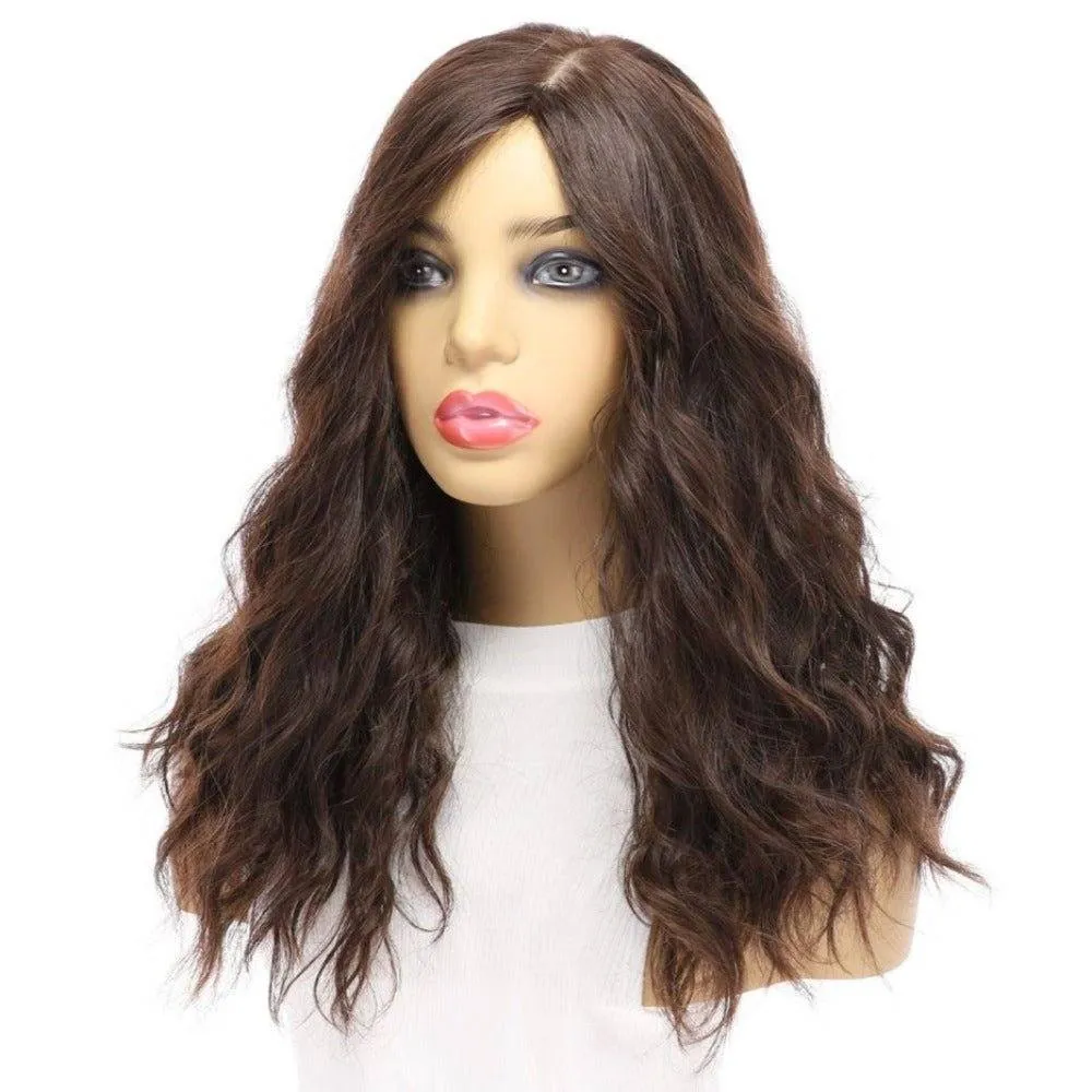 20" Princess Silk Top Wig Dark Brown Wavy