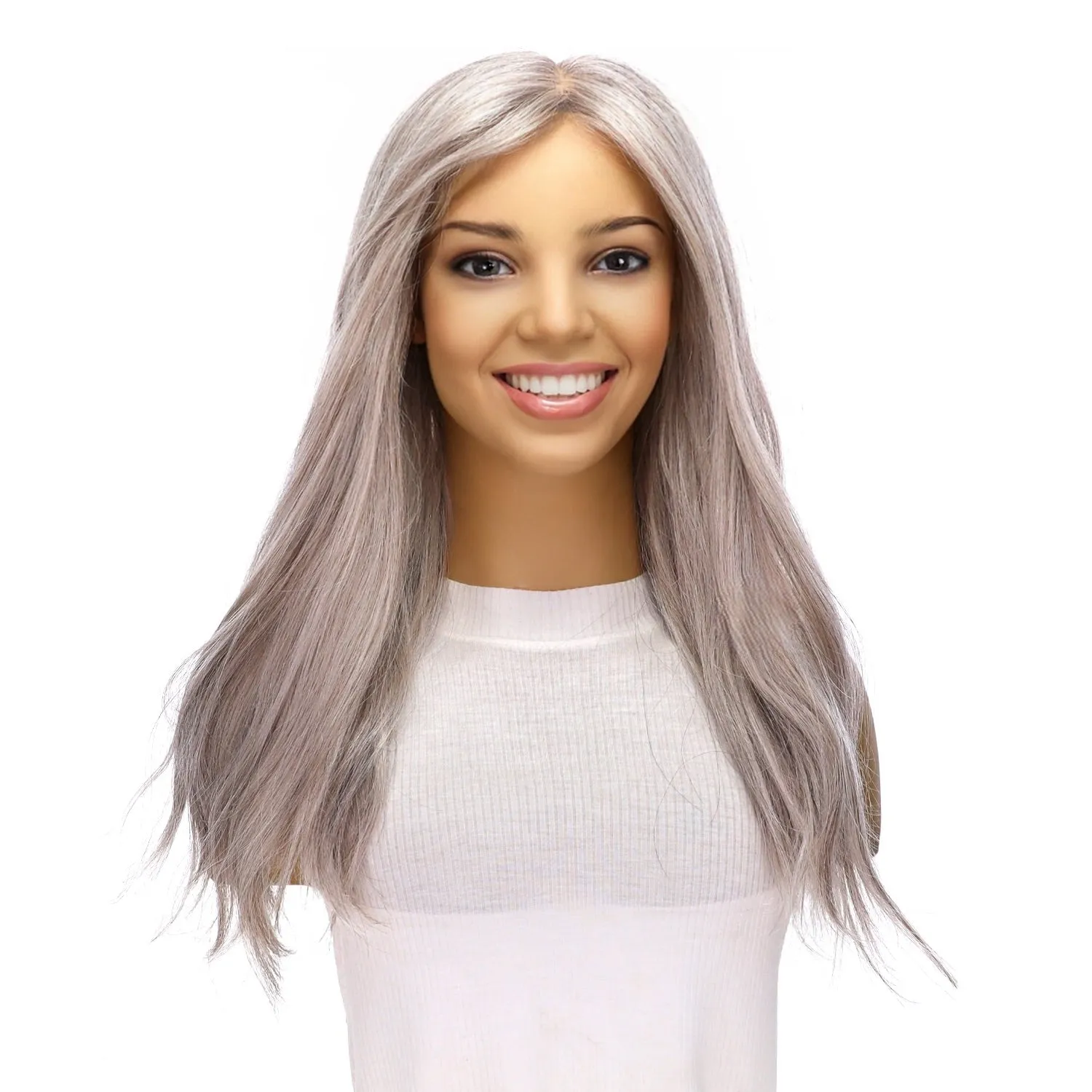 20" Princess Silk Top Wig Snow Grey