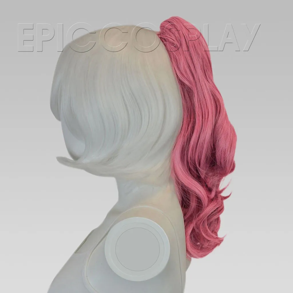 20" Princess Sky Magenta Wavy Curly Ponytail Clipon