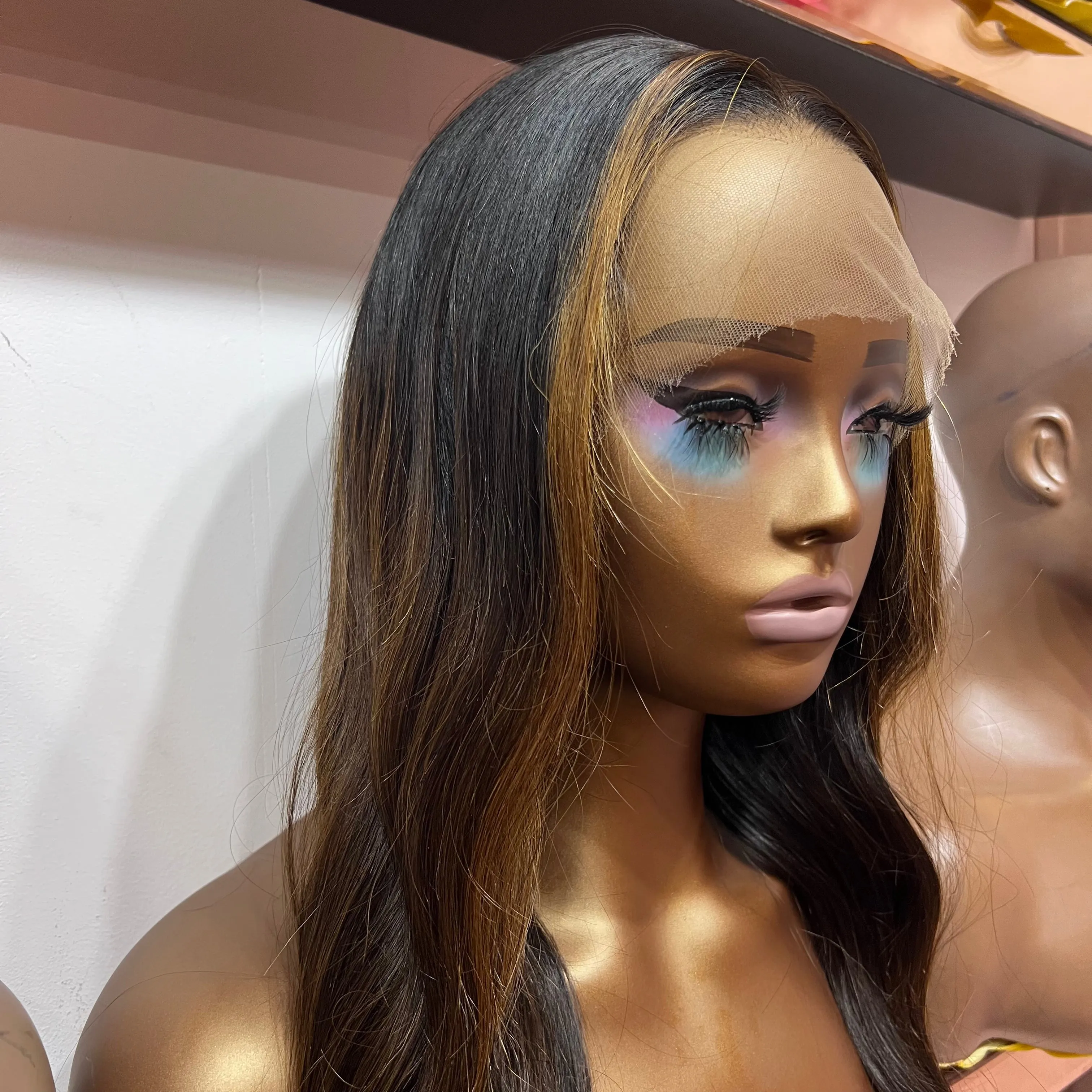 22" Luxury Brown Ombre - Human Hair Body Wave HD Lace Front Wig 180% Density SP101