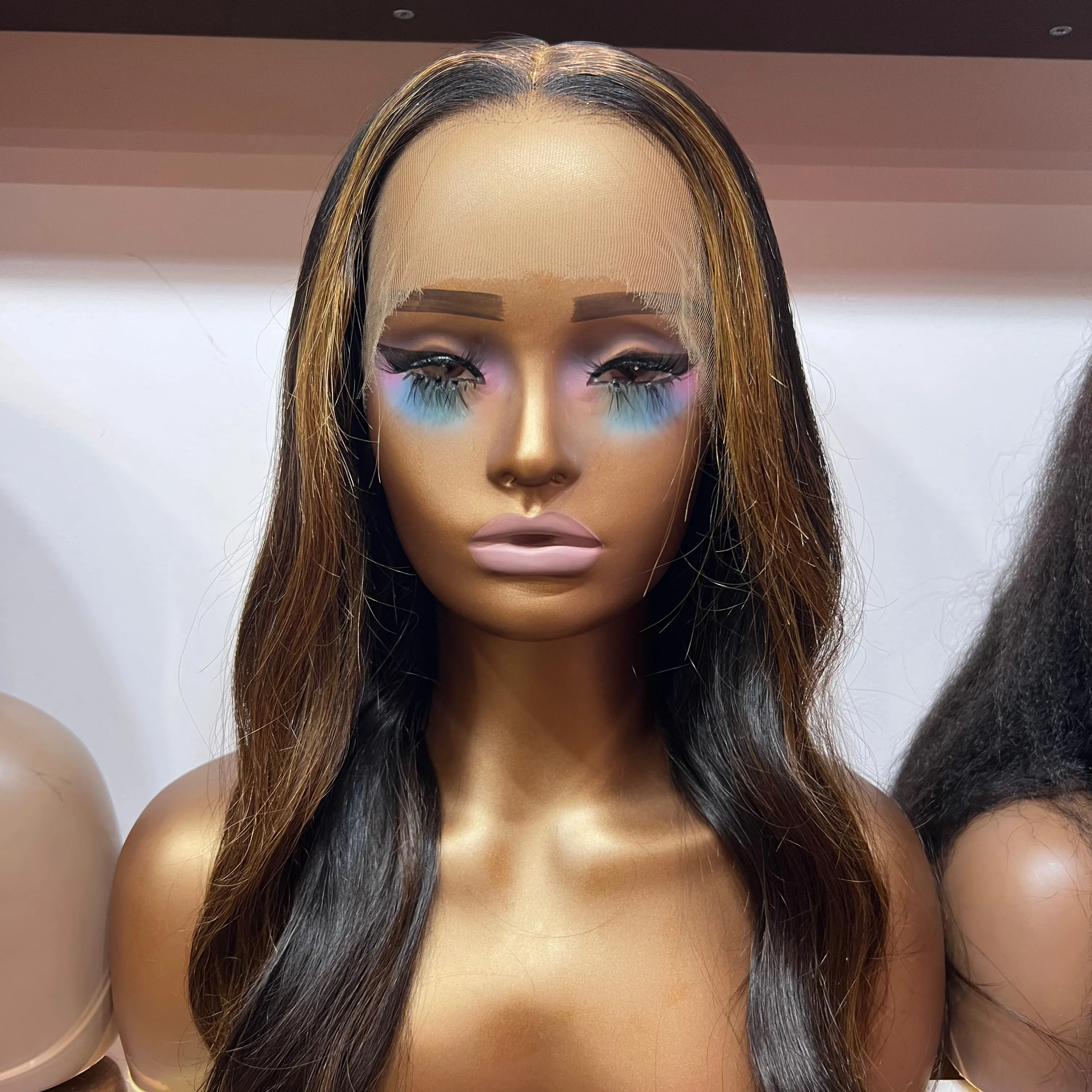 22" Luxury Brown Ombre - Human Hair Body Wave HD Lace Front Wig 180% Density SP101