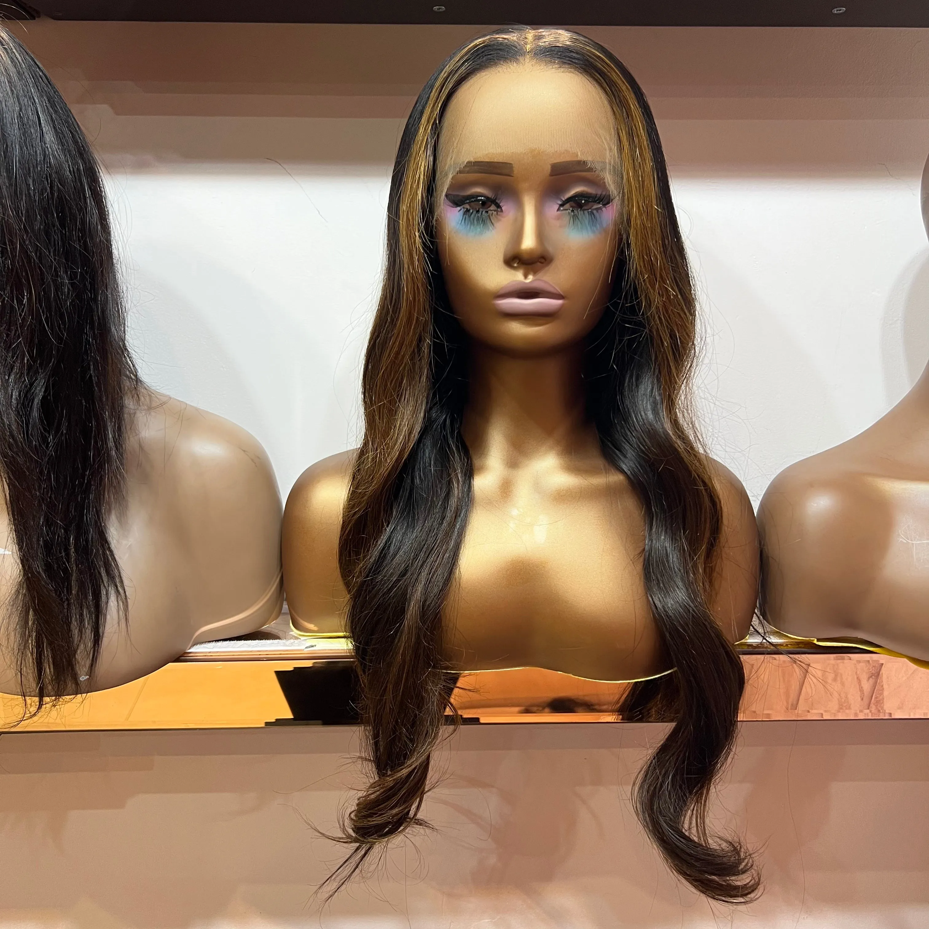 22" Luxury Brown Ombre - Human Hair Body Wave HD Lace Front Wig 180% Density SP101