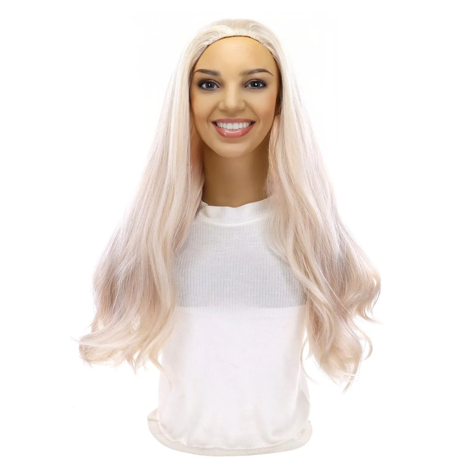 24" 3/4 Bandfall Wig Ice Blonde