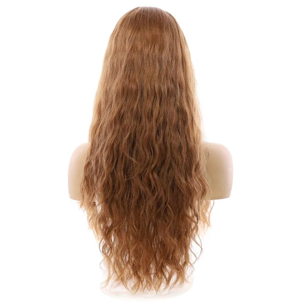 26" Ponytail Silk Top Wig Strawberry Blonde Wavy