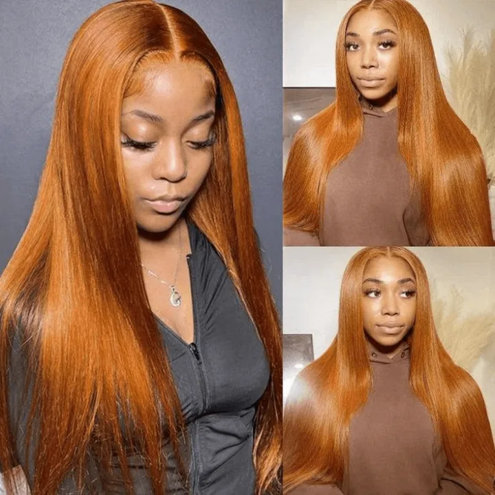 [2Wigs 13x6] Ginger Colored & 99J Colored 24 Inches Lace Frontal Wigs