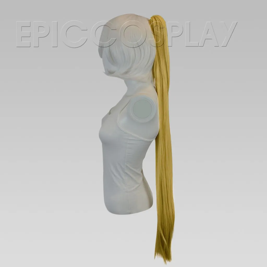 35" Caramel Blonde Straight Ponytail Clipon