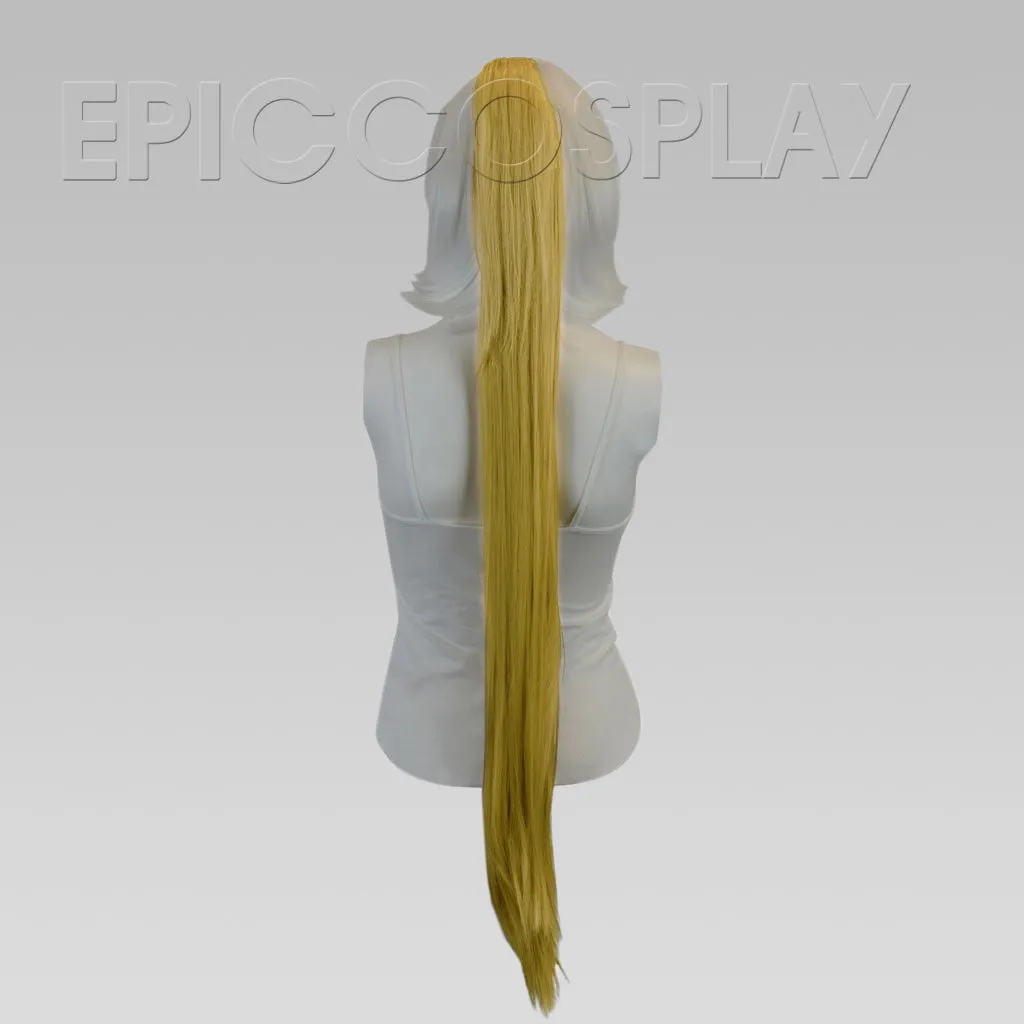 35" Caramel Blonde Straight Ponytail Clipon