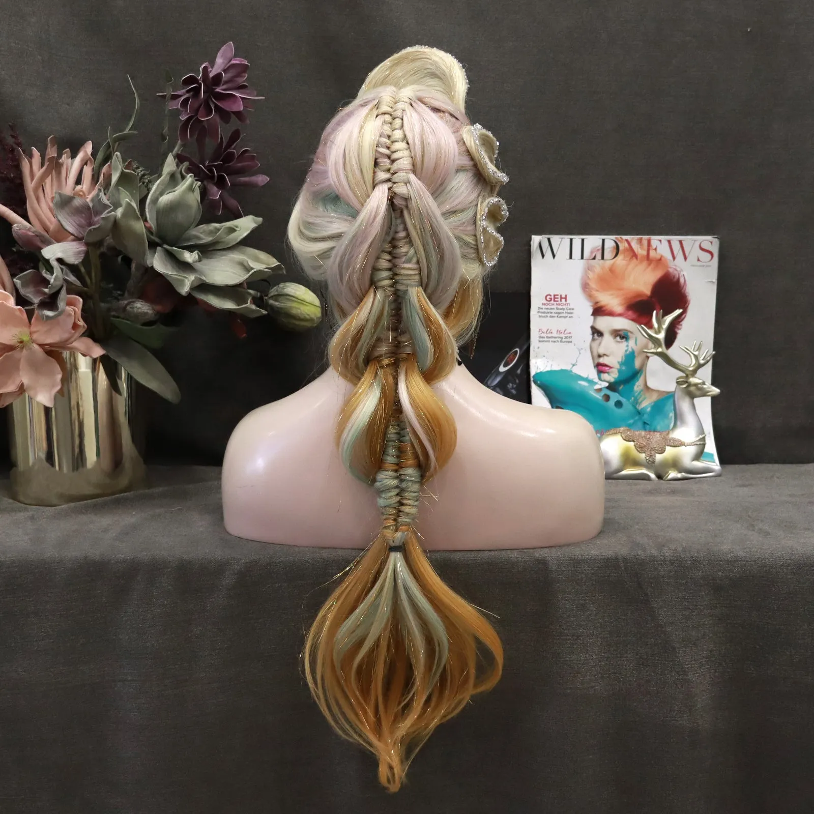 Blonde Braided Custom Styled Wig