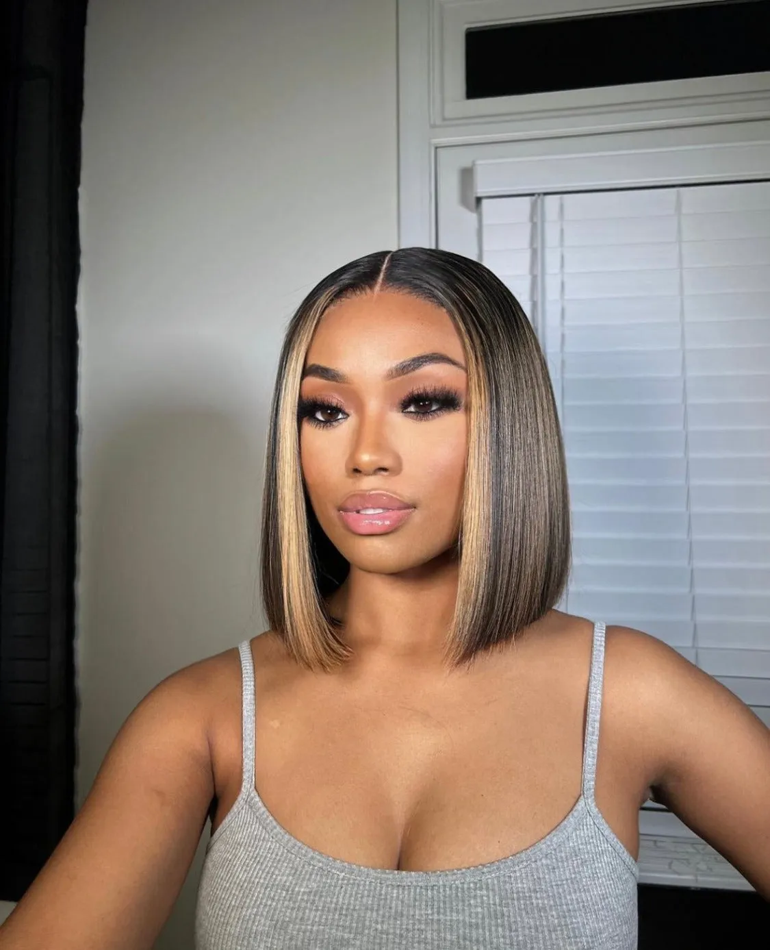 Blonde Highlights 5x5 Invisible HD Lace Closure Bob Wig