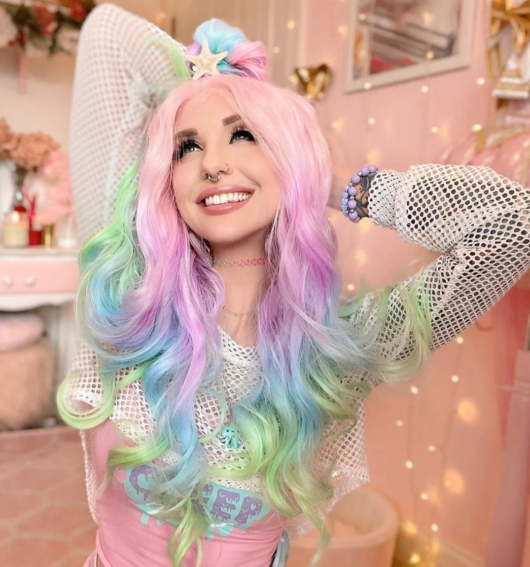Brenda Collection-Mermaid - Colorful Long Wavy Synthetic Lace Front Wig Imstyle