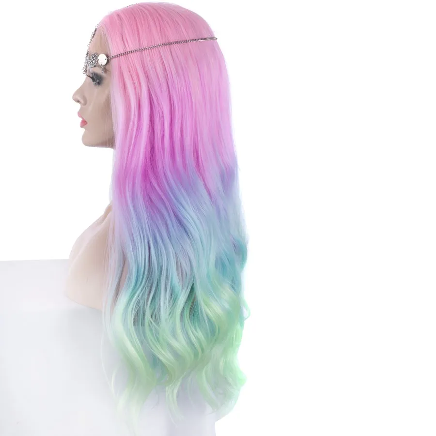 Brenda Collection-Mermaid - Colorful Long Wavy Synthetic Lace Front Wig Imstyle