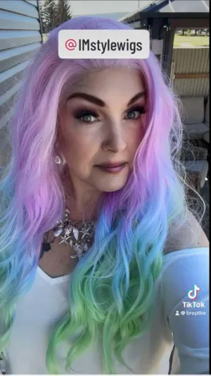 Brenda Collection-Mermaid - Colorful Long Wavy Synthetic Lace Front Wig Imstyle