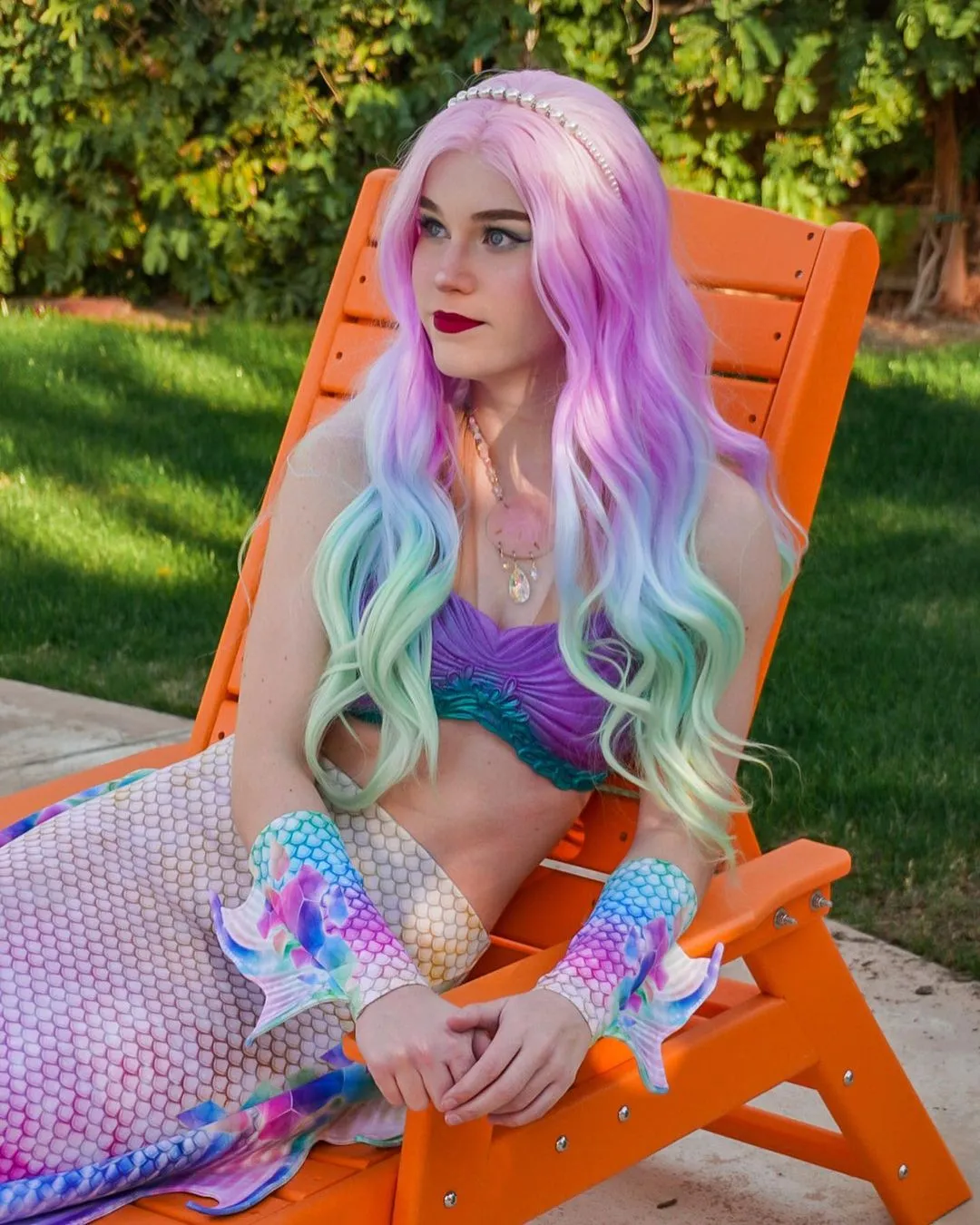 Brenda Collection-Mermaid - Colorful Long Wavy Synthetic Lace Front Wig Imstyle