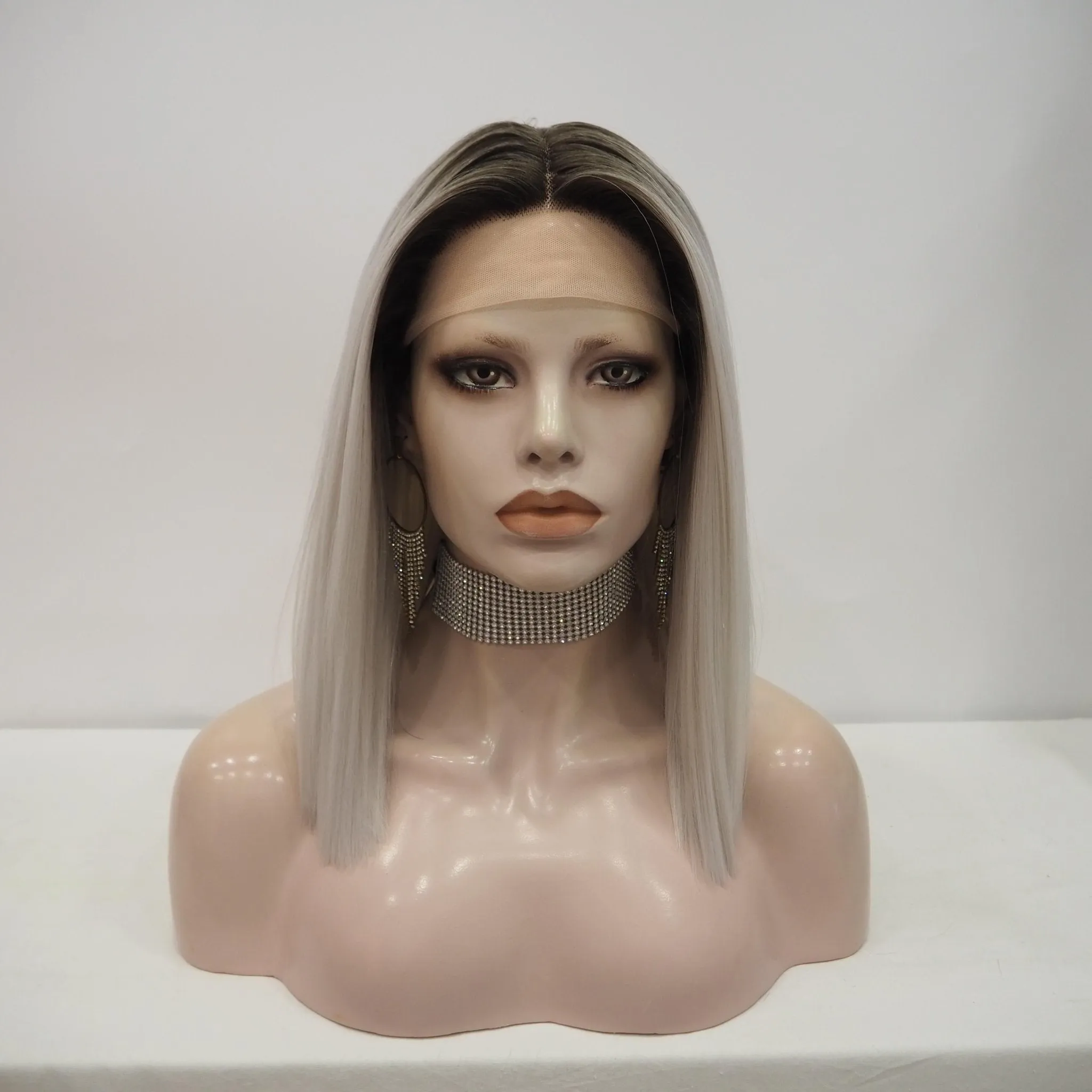 Brenda Collection-Sophie 16 inches Lace Synthetic Wigs Short Straight Wigs Heat Resistant Wigs Daily Wear Hair Accessories