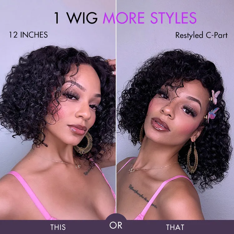 Brown Highlight / Natural Black / Blonde Highlight Deep Curly Glueless 5x5 Closure Pre-Cut Lace Wig Breathable Cap