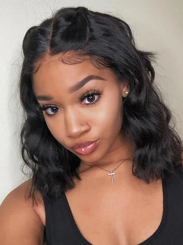 Chinalacewig 13x6 Undetectable HD Lace Front Wigs 150% Density Short Wave  Wigs CF157