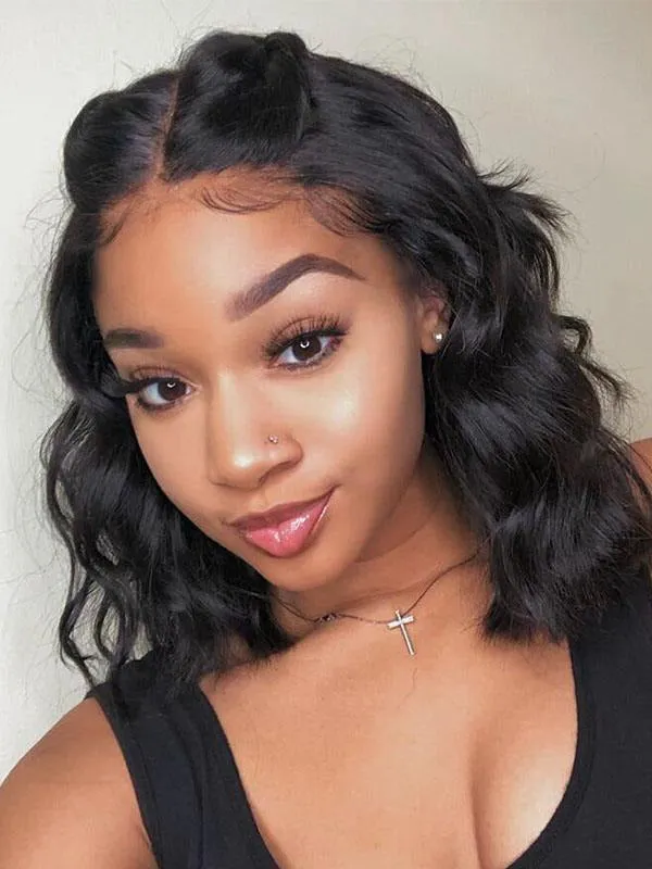 Chinalacewig 13x6 Undetectable HD Lace Front Wigs 150% Density Short Wave  Wigs CF157