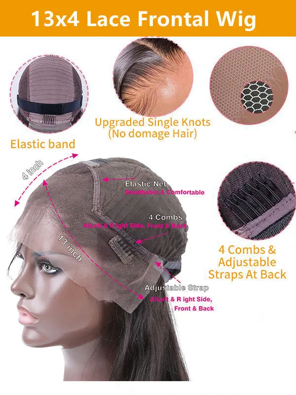 Chinalacewig HD Invisible Lace Highlight Brown Color Body Wave 13*4 HD Human Hair Wigs NCF14