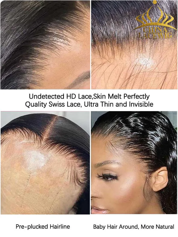 Chinalacewig HD Invisible Lace Highlight Brown Color Body Wave 13*4 HD Human Hair Wigs NCF14