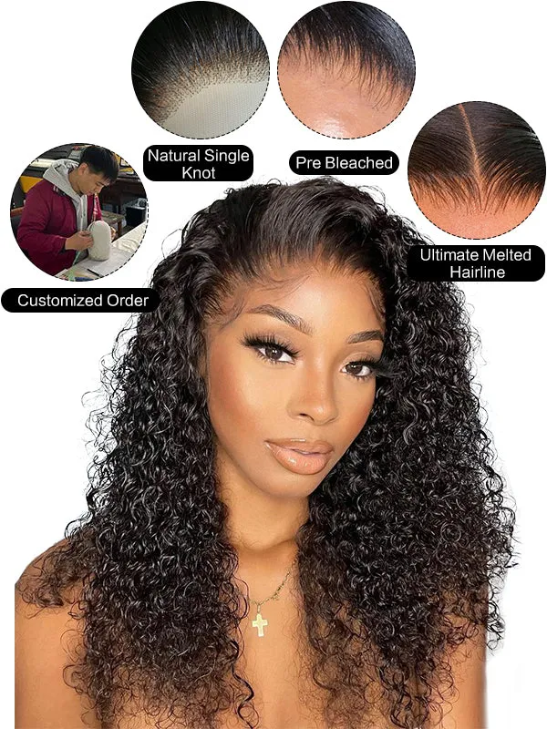 Chinalacewig Transparent Lace Burgundy Deep Curly 13X6 Lace Front Wigs NCF65