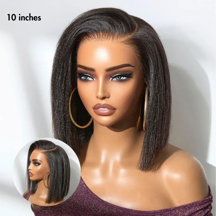 Crazy Wednesday | PreMax Wigs - Nature Max Yaki / Silky Bob Ear-to-Ear Glueless 13x6 Frontal HD Lace Short Bob Wig