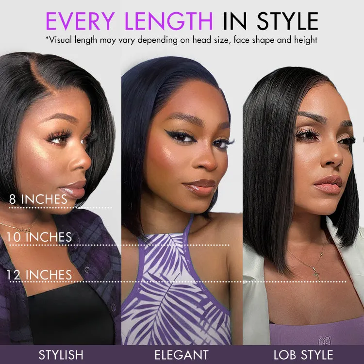 Crazy Wednesday | PreMax Wigs - Nature Max Yaki / Silky Bob Ear-to-Ear Glueless 13x6 Frontal HD Lace Short Bob Wig