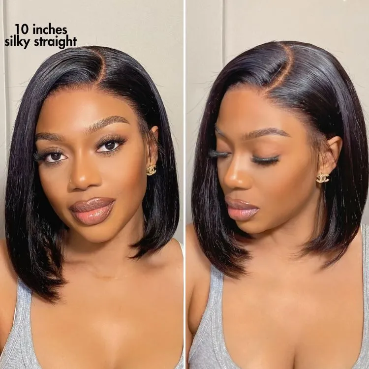 Crazy Wednesday | PreMax Wigs - Nature Max Yaki / Silky Bob Ear-to-Ear Glueless 13x6 Frontal HD Lace Short Bob Wig